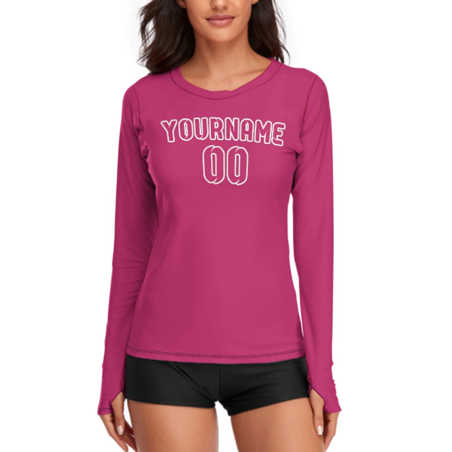 Maßgeschneidertes Rosarot Rosarot Damen Langarmshirt