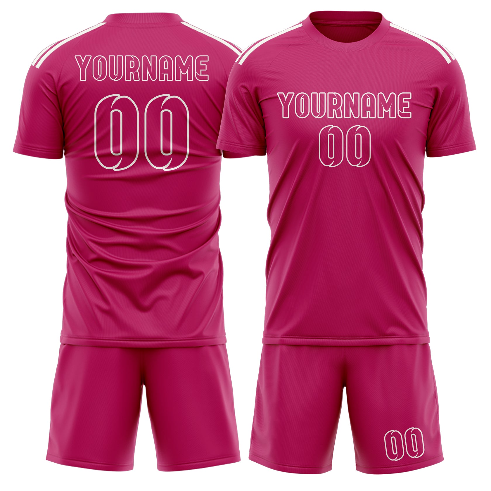 Maßgeschneidertes Professionelles Rosarot Rosarot Fußballtrikot-Set