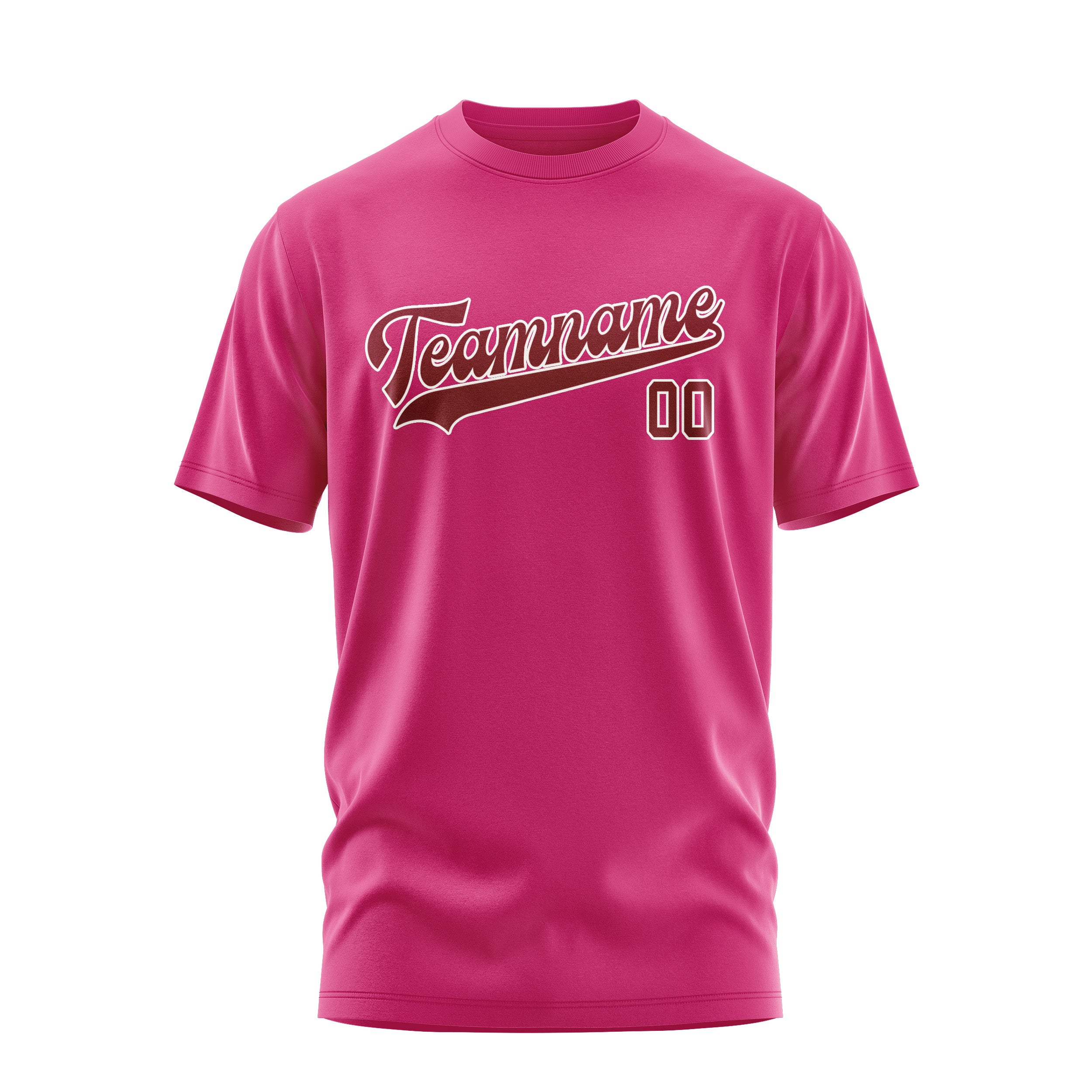Maßgeschneidertes Rosarot Karmesinrot T-Shirt