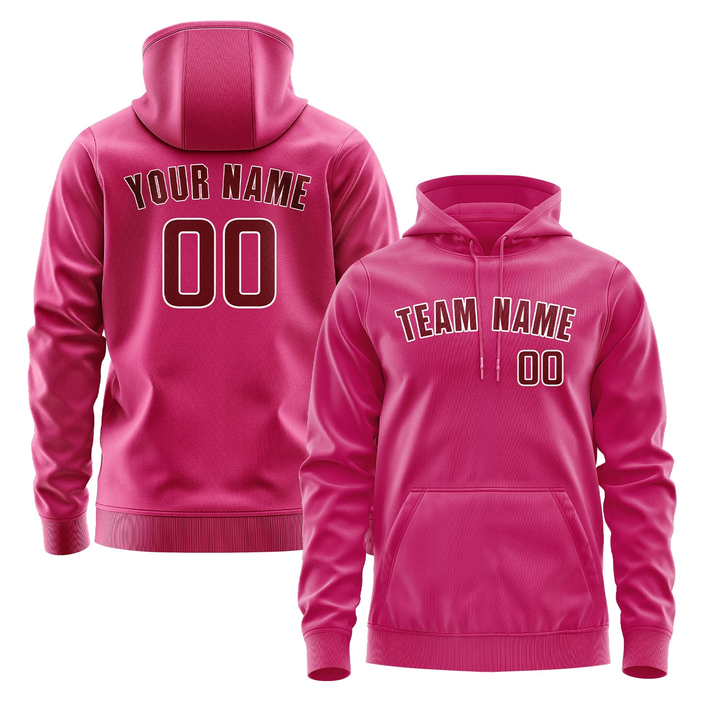 Maßgeschneidertes Rosarot Karmesinrot Hoodie