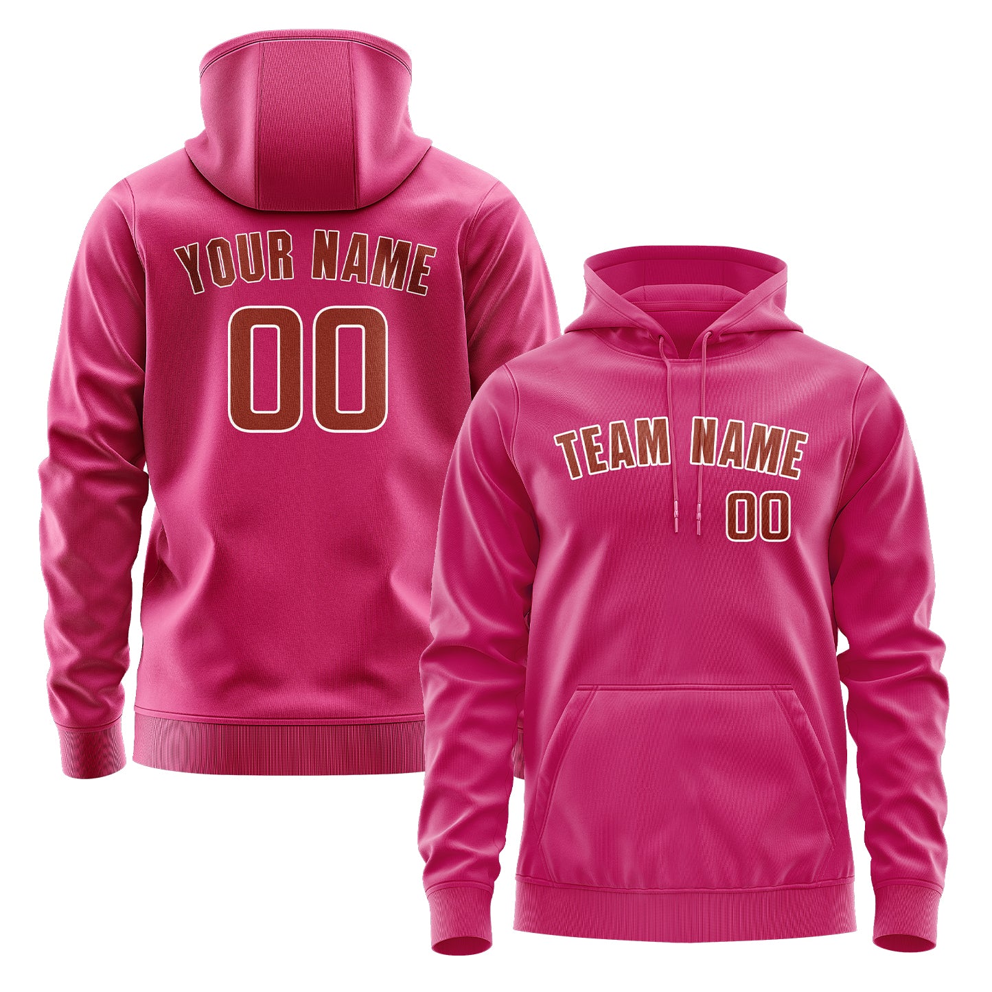 Maßgeschneidertes Rosarot Korallenrot Hoodie