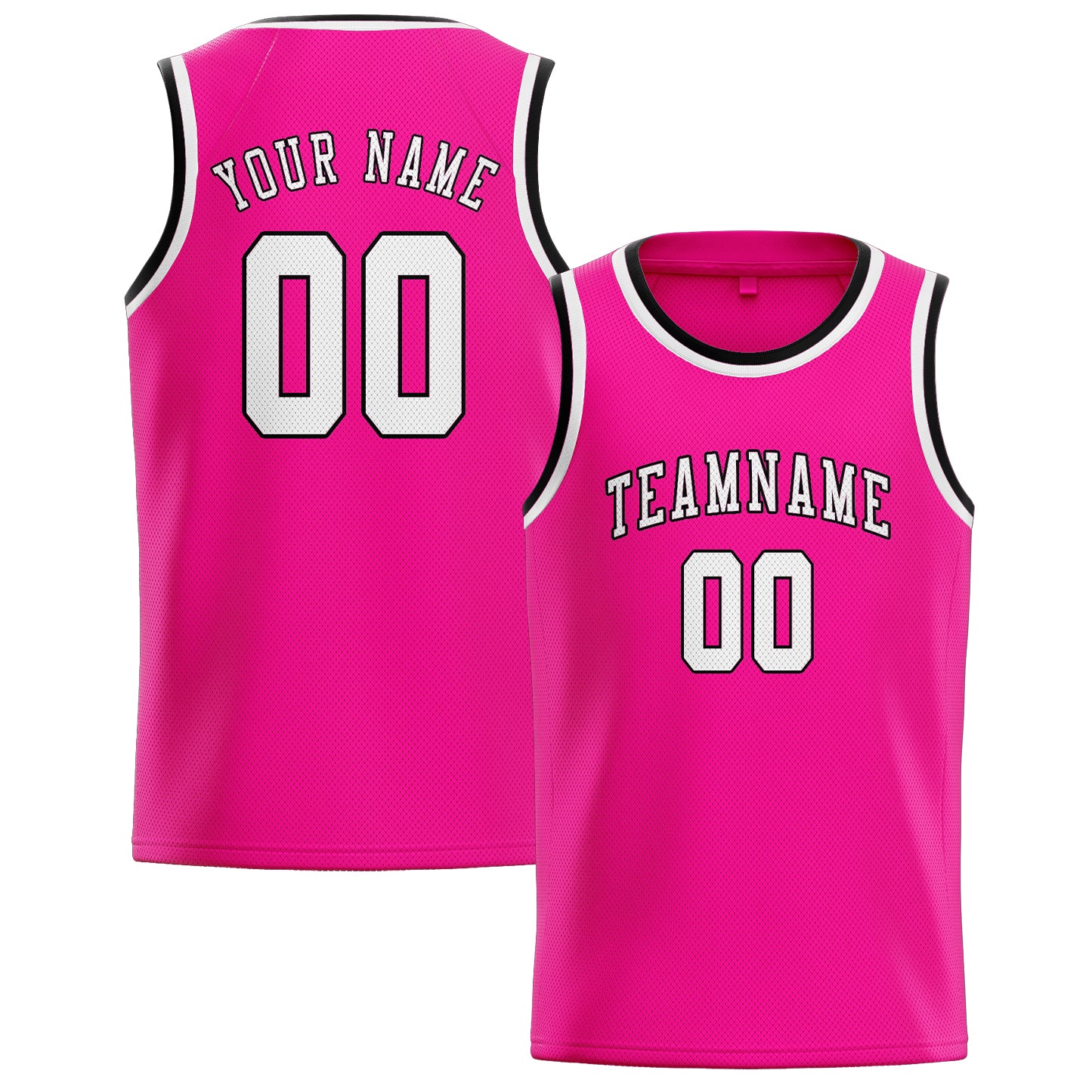 Benutzerdefiniertes Professionelles Rosarot Weiß Basketballtrikot