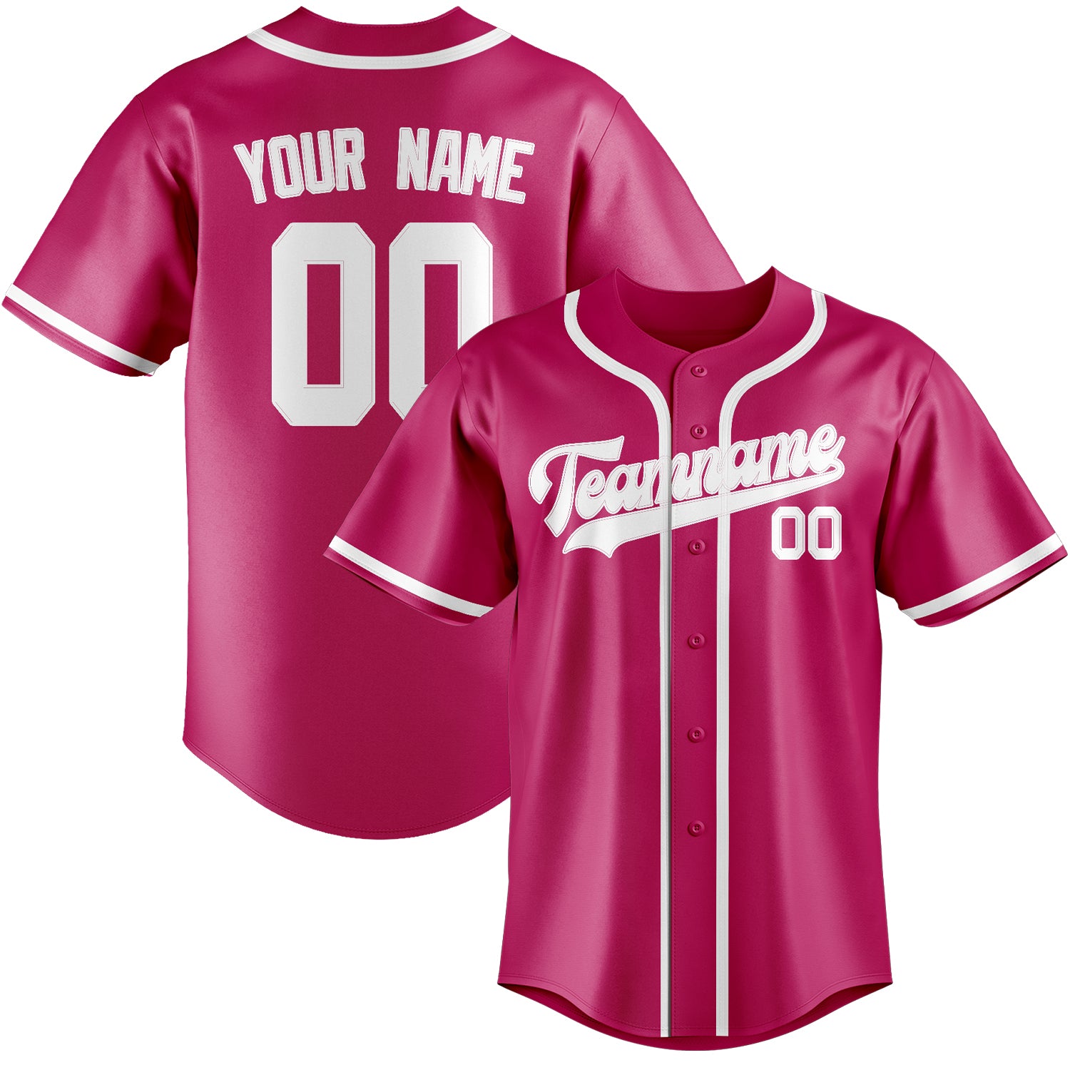 Benutzerdefiniertes Professionelles Rosarot Weiß Baseballtrikot