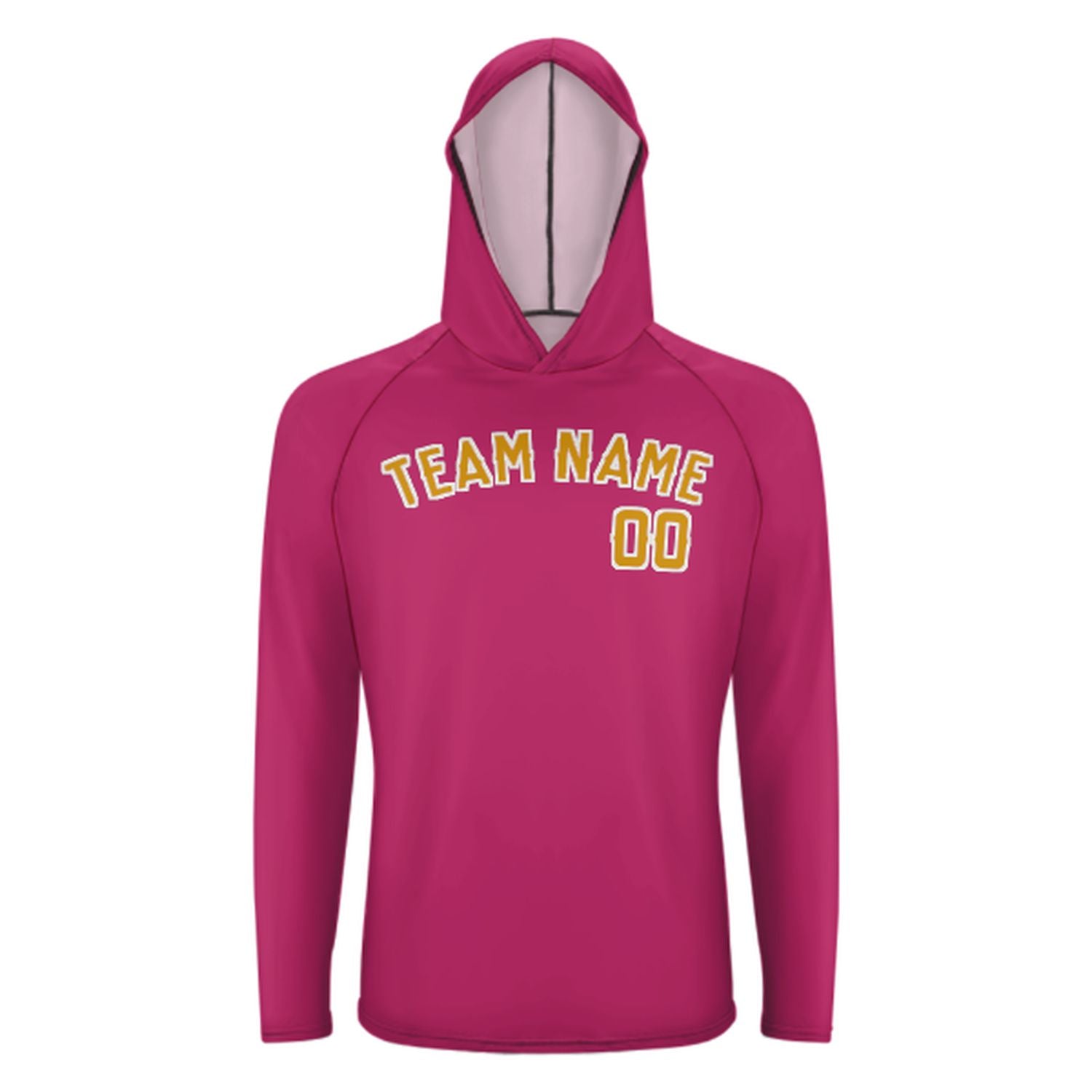 Maßgeschneidertes Rosarot Gelb UV-Hoodie