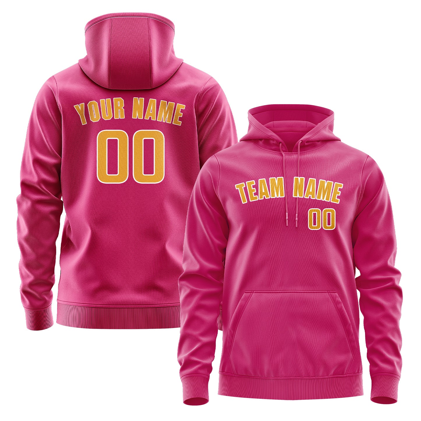 Maßgeschneidertes Rosarot Gelb Hoodie