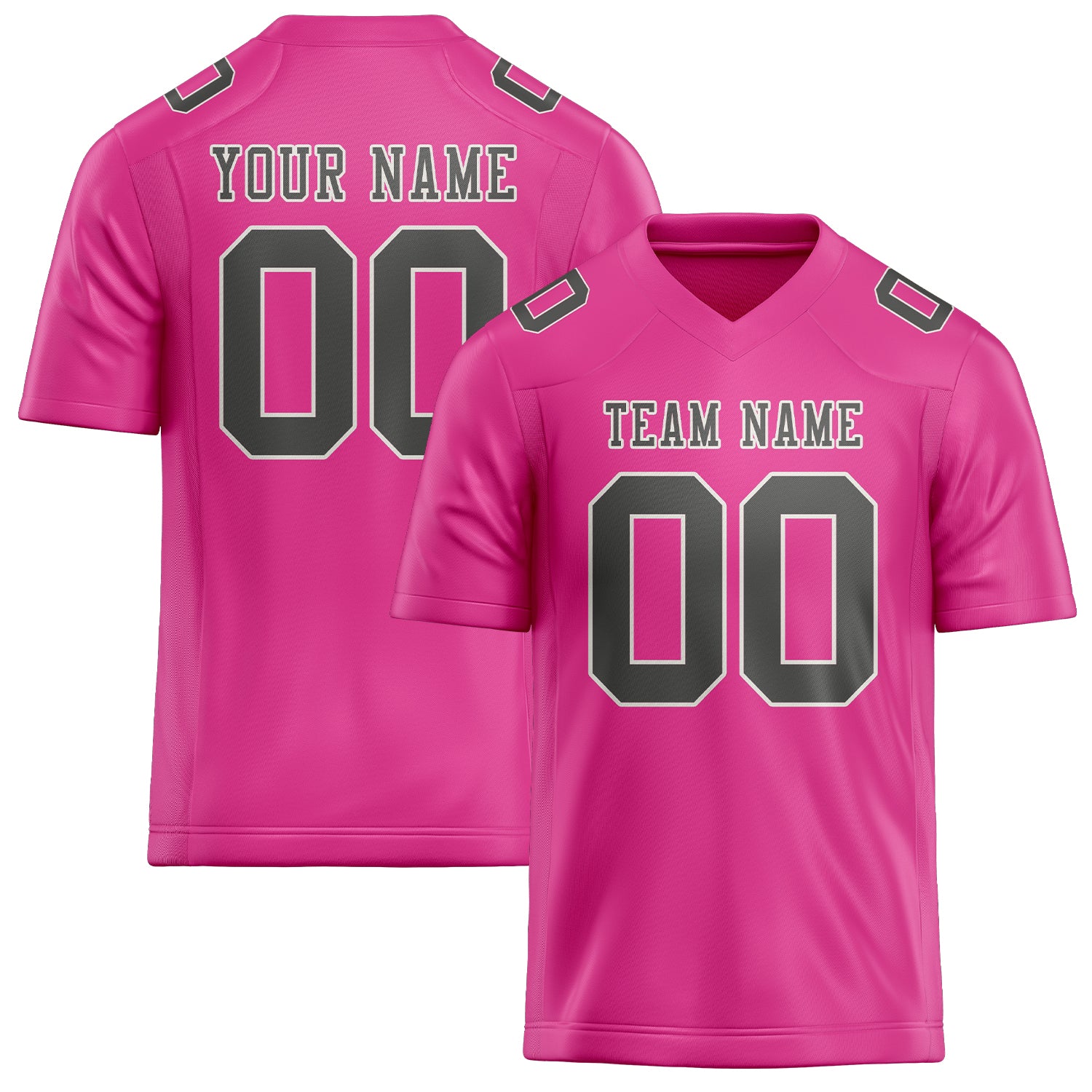 Maßgeschneidertes Professionelles Rosarot Dunkelgrau Rugbytrikot