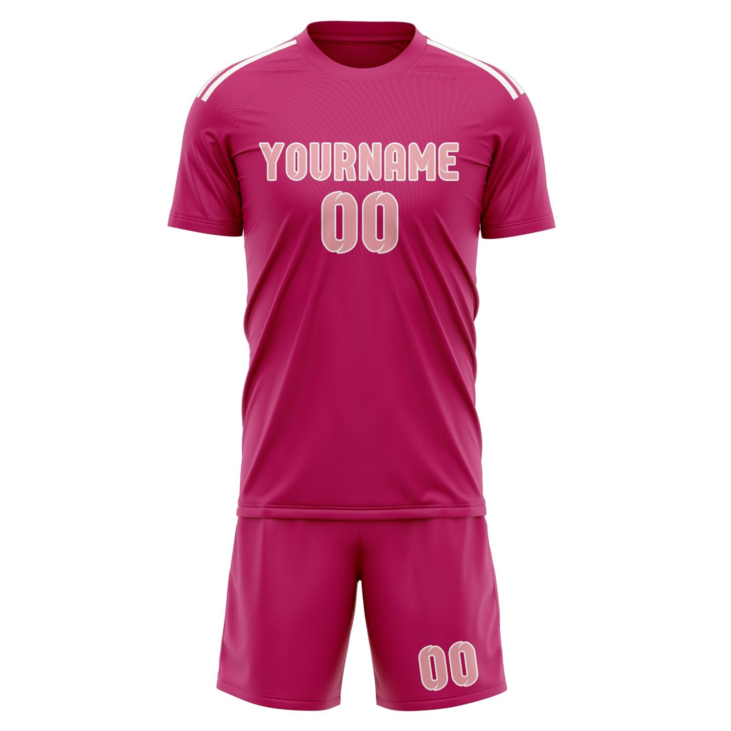 Maßgeschneidertes Professionelles Rosarot Rosa Fußballtrikot-Set