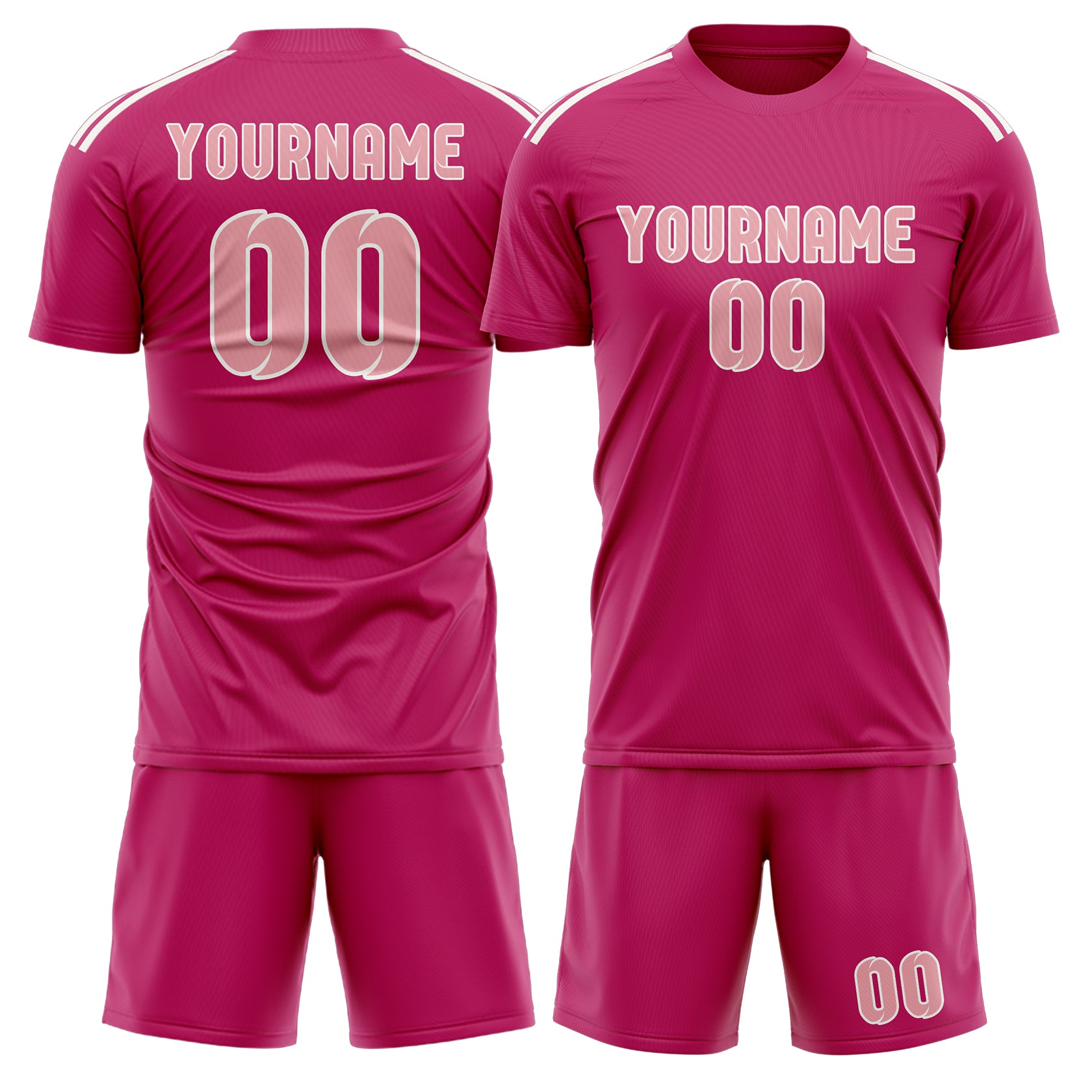 Maßgeschneidertes Professionelles Rosarot Rosa Fußballtrikot-Set