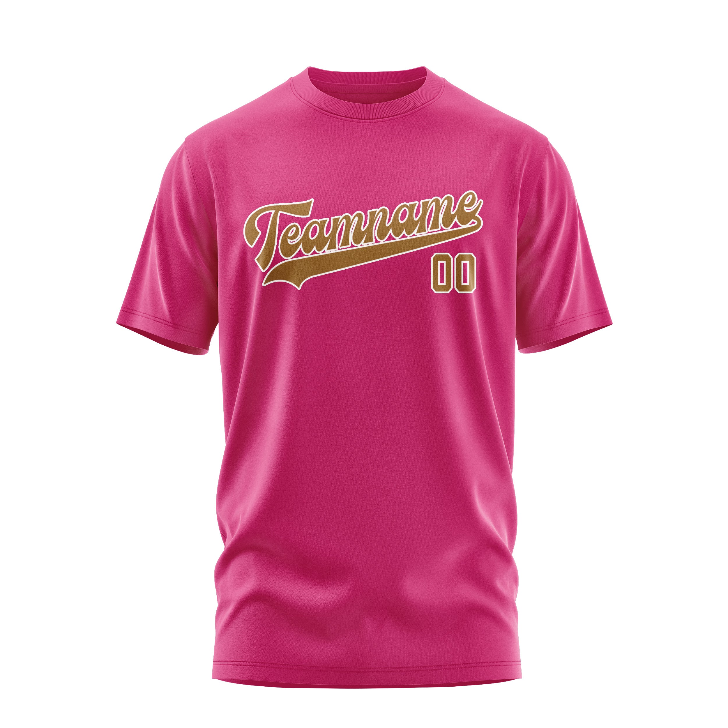 Maßgeschneidertes Rosarot Khaki T-Shirt