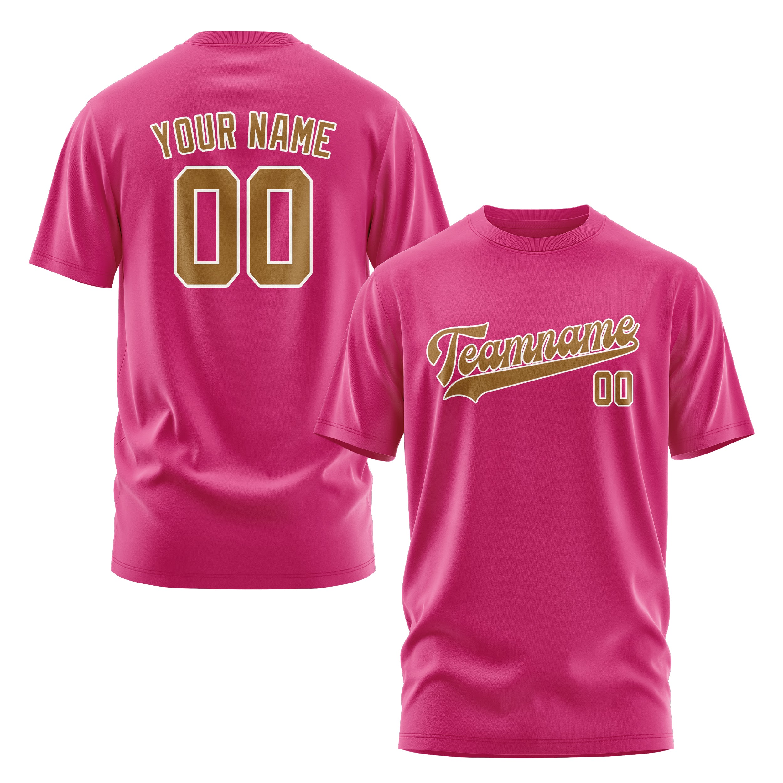 Maßgeschneidertes Rosarot Khaki T-Shirt