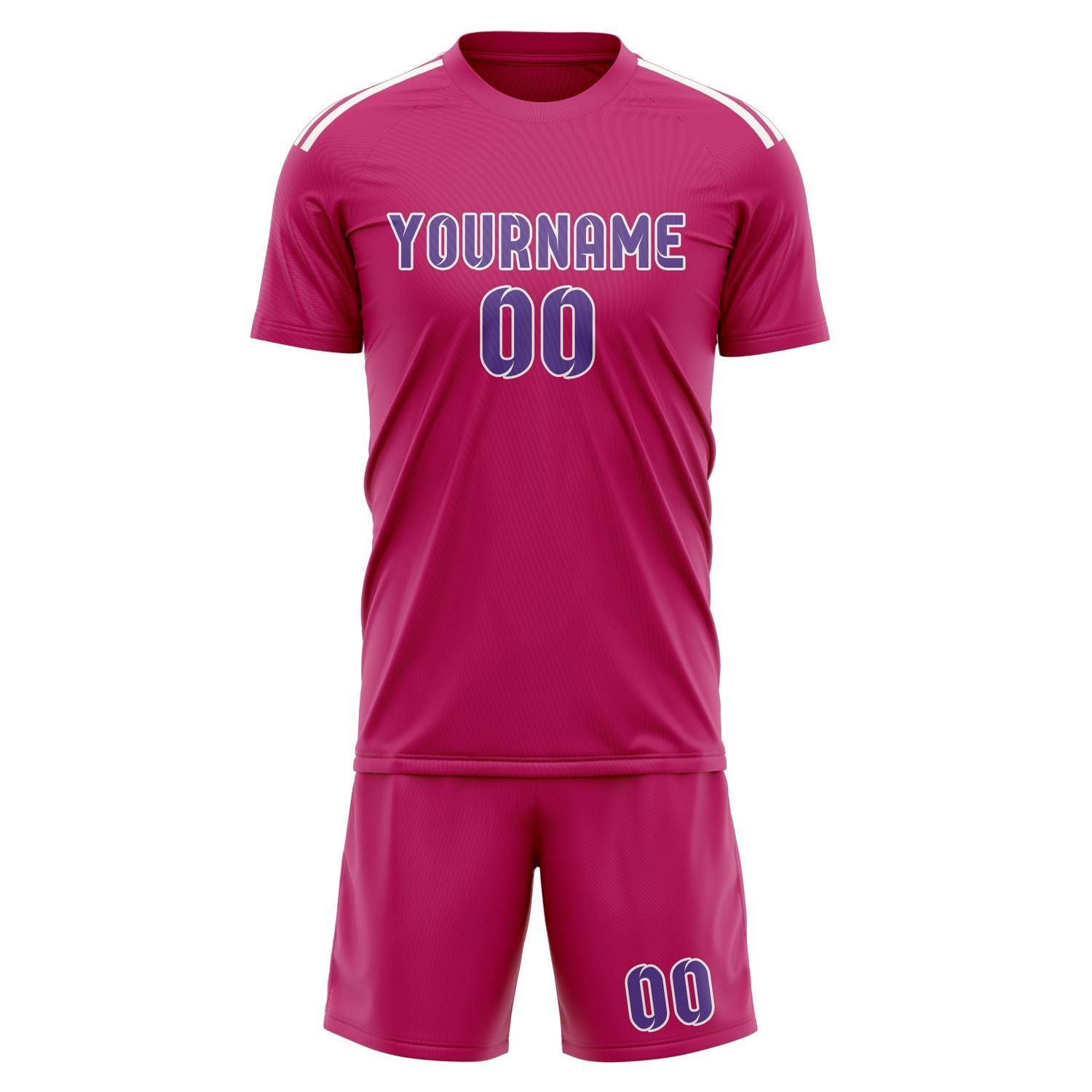 Maßgeschneidertes Professionelles Rosarot Lavendel Fußballtrikot-Set