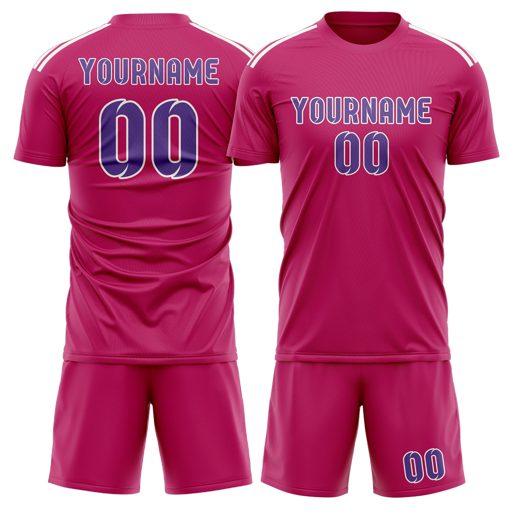 Maßgeschneidertes Professionelles Rosarot Lavendel Fußballtrikot-Set