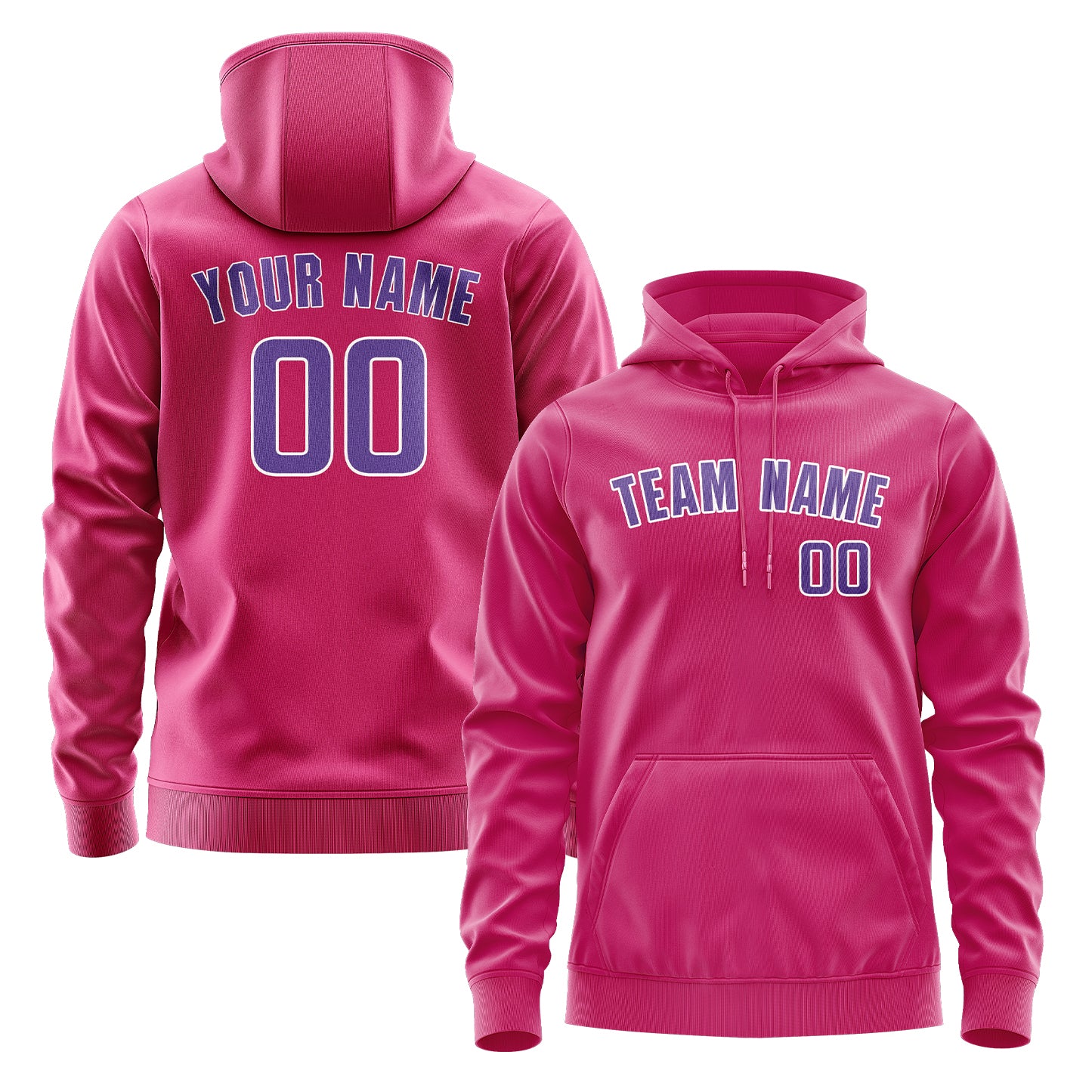 Maßgeschneidertes Rosarot Lavendel Hoodie