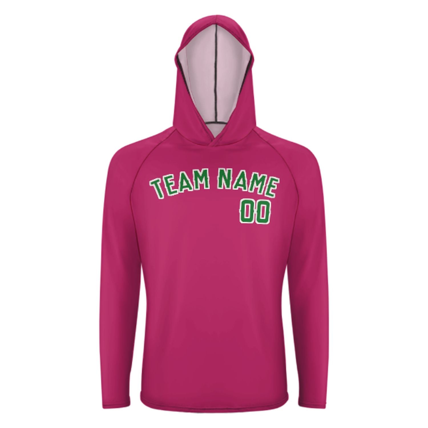 Maßgeschneidertes Rosarot Smaragdgrün UV-Hoodie