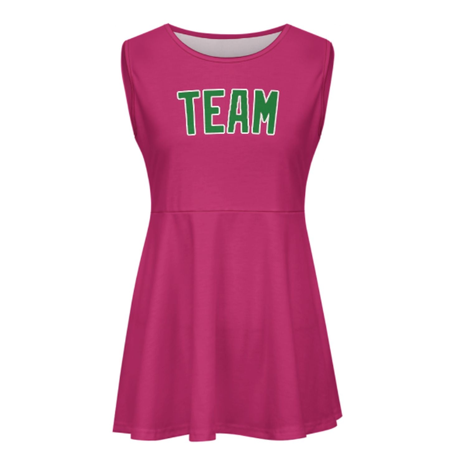 Maßgeschneidertes Rosarot Smaragdgrün Cheerleader-Kleid