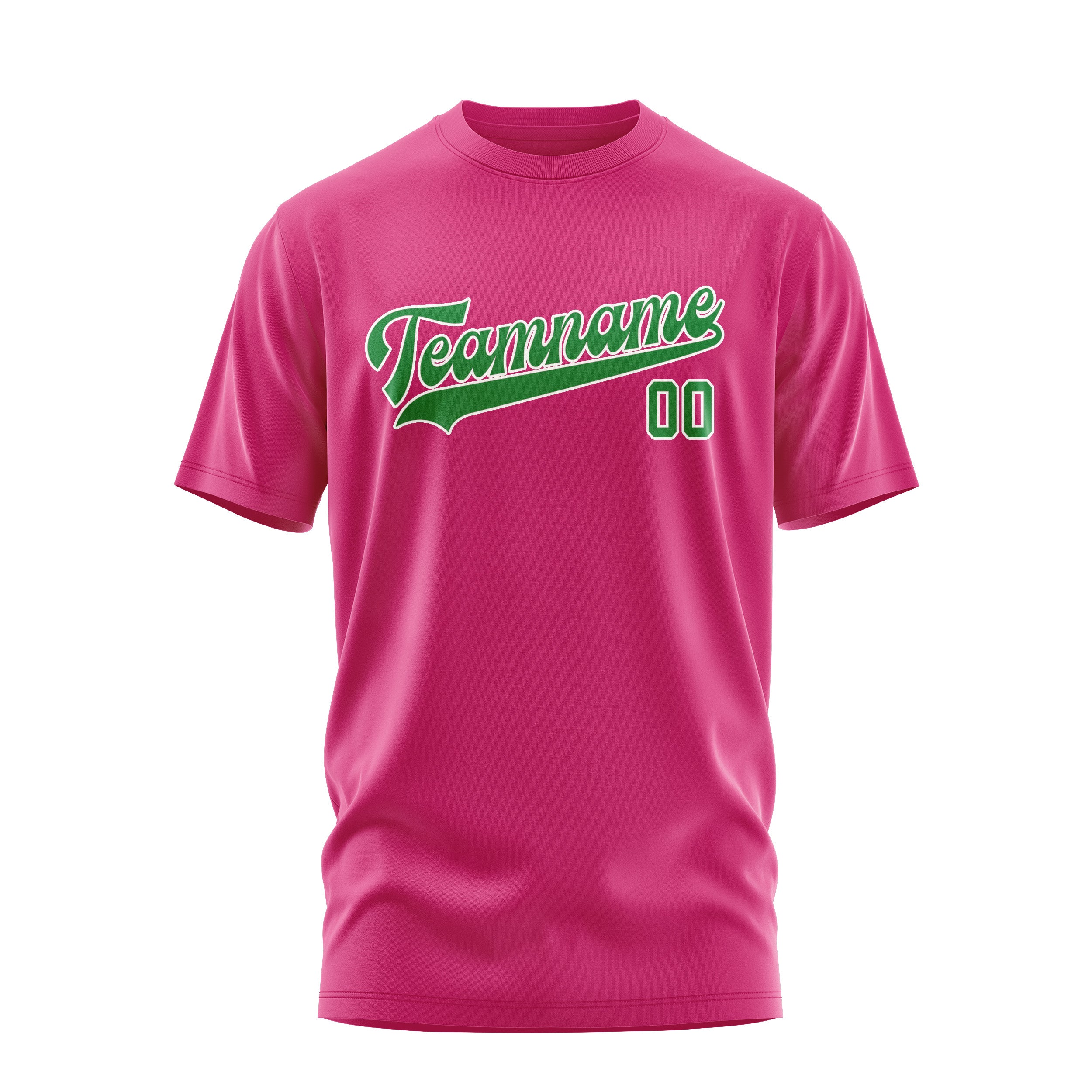 Maßgeschneidertes Rosarot Smaragdgrün T-Shirt