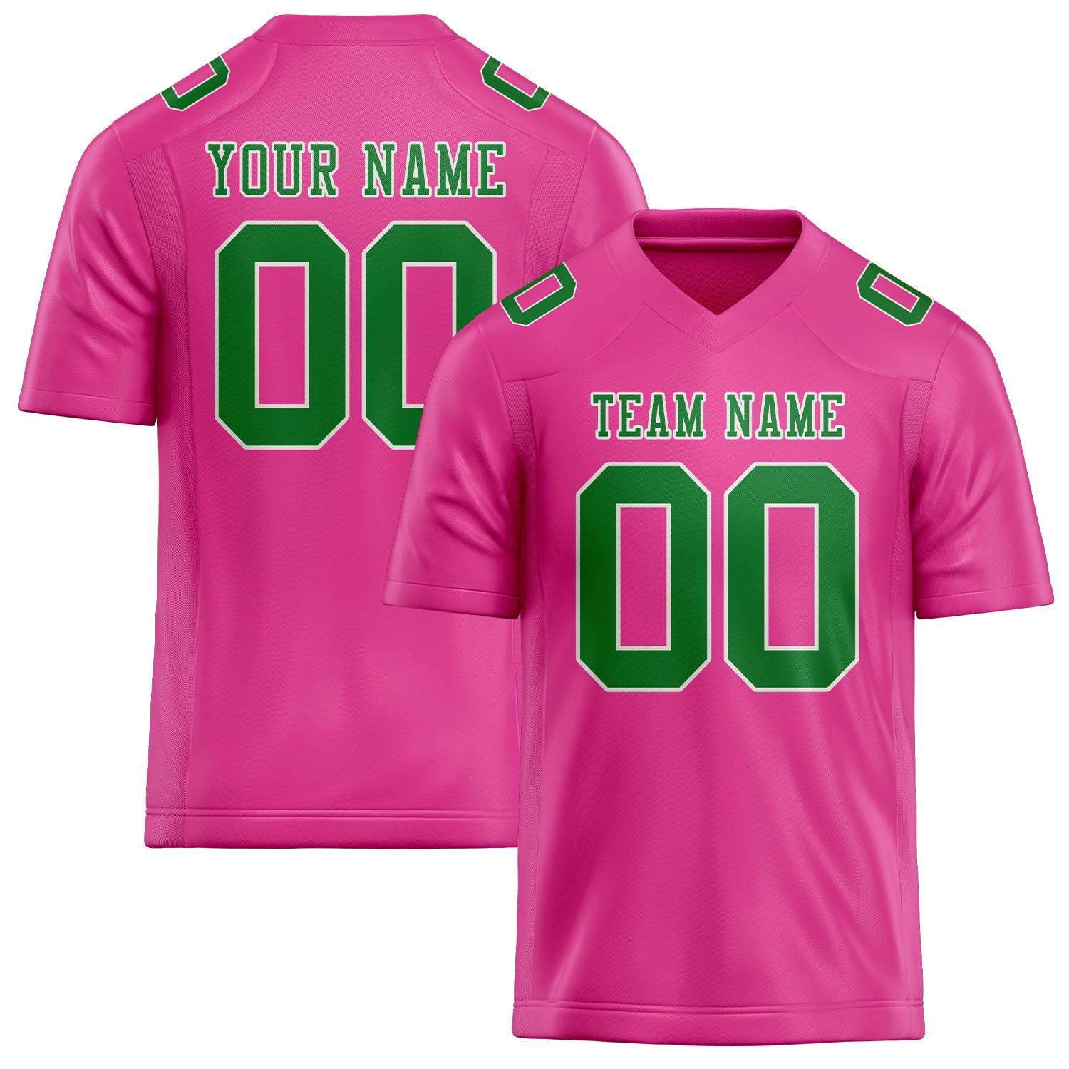 Maßgeschneidertes Professionelles Rosarot Smaragdgrün Rugbytrikot