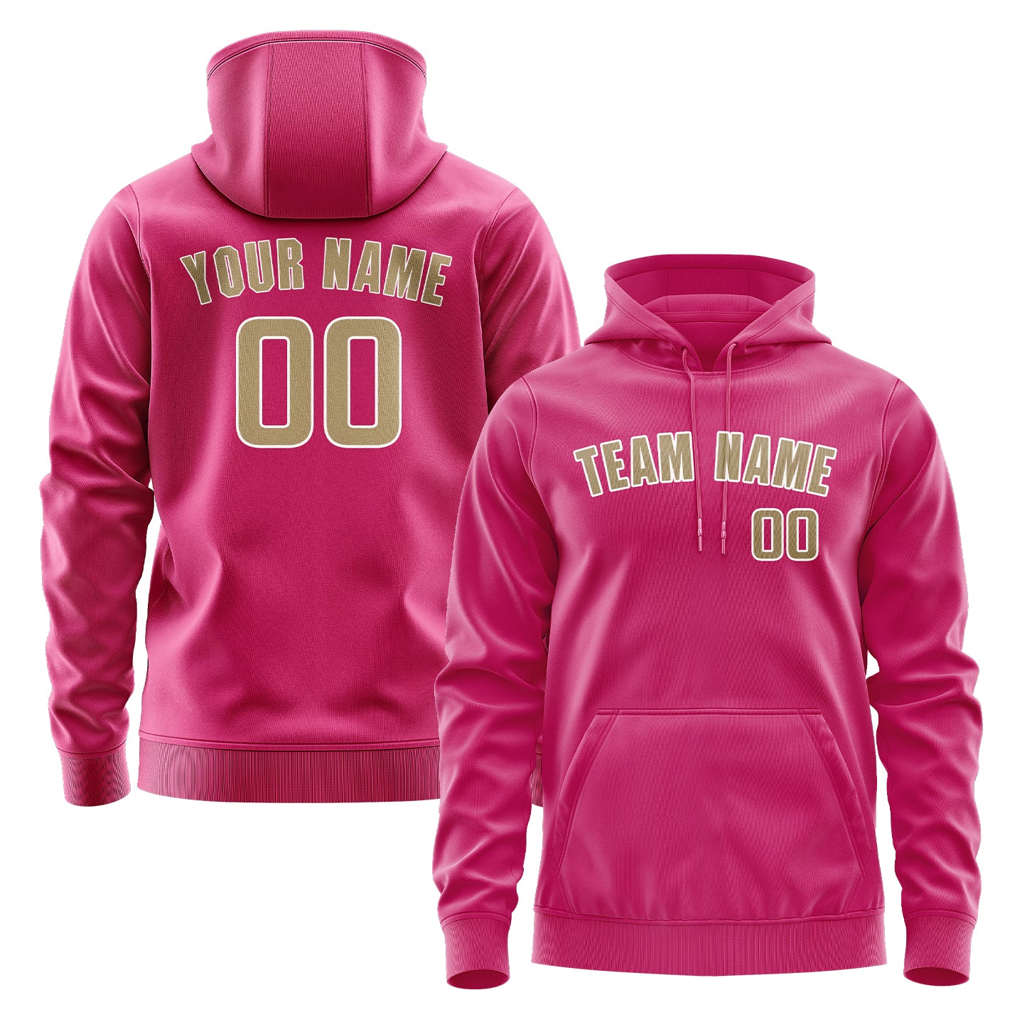 Maßgeschneidertes Rosarot Hellkhaki Hoodie