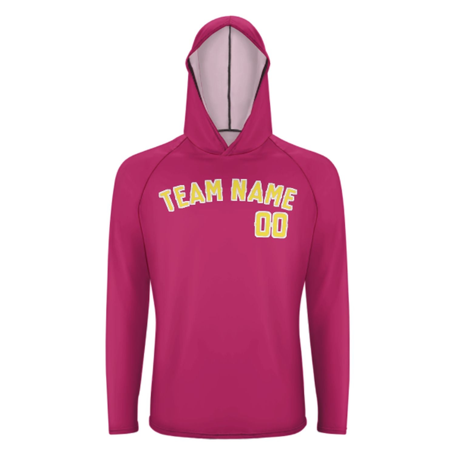 Maßgeschneidertes Rosarot Blassgelb UV-Hoodie