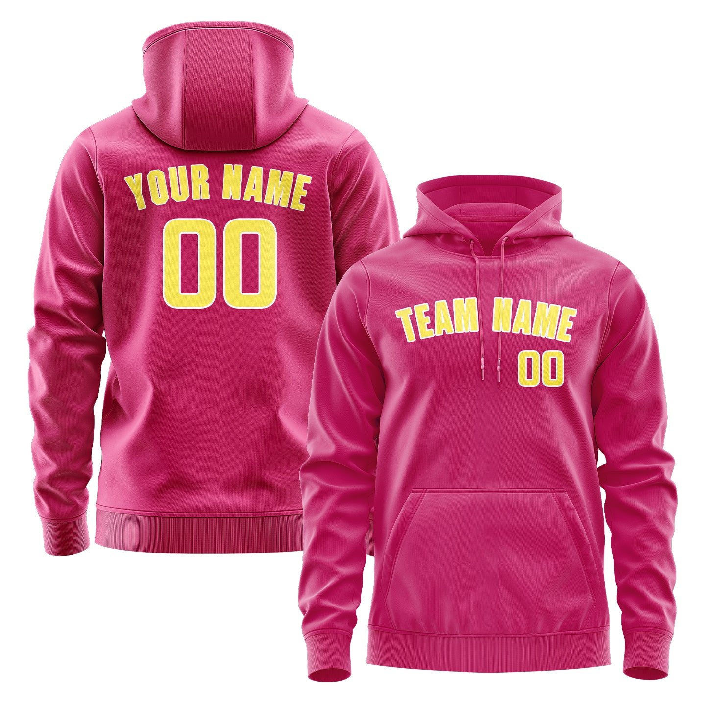 Maßgeschneidertes Rosarot Blassgelb Hoodie