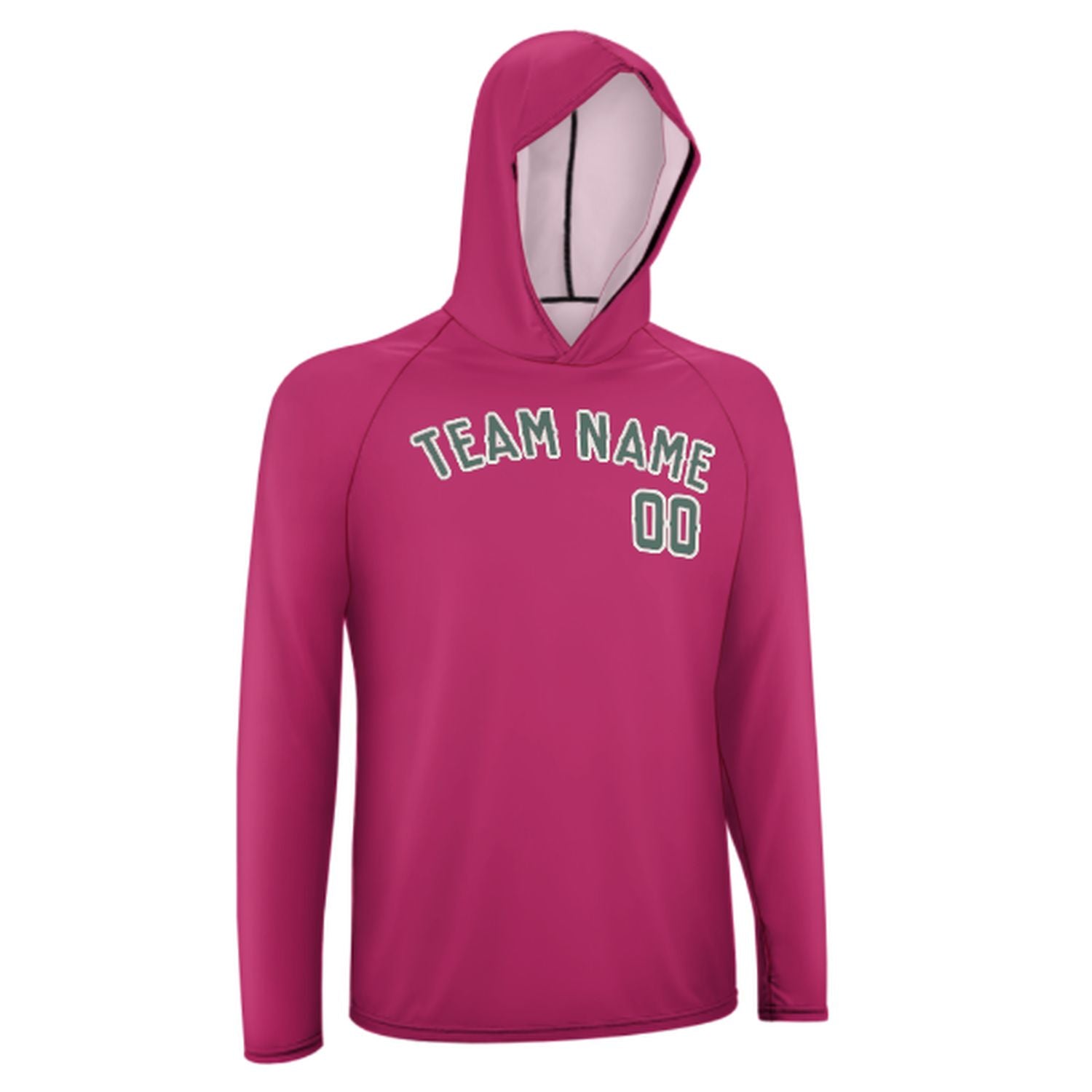 Maßgeschneidertes Rosarot Blaugrün UV-Hoodie