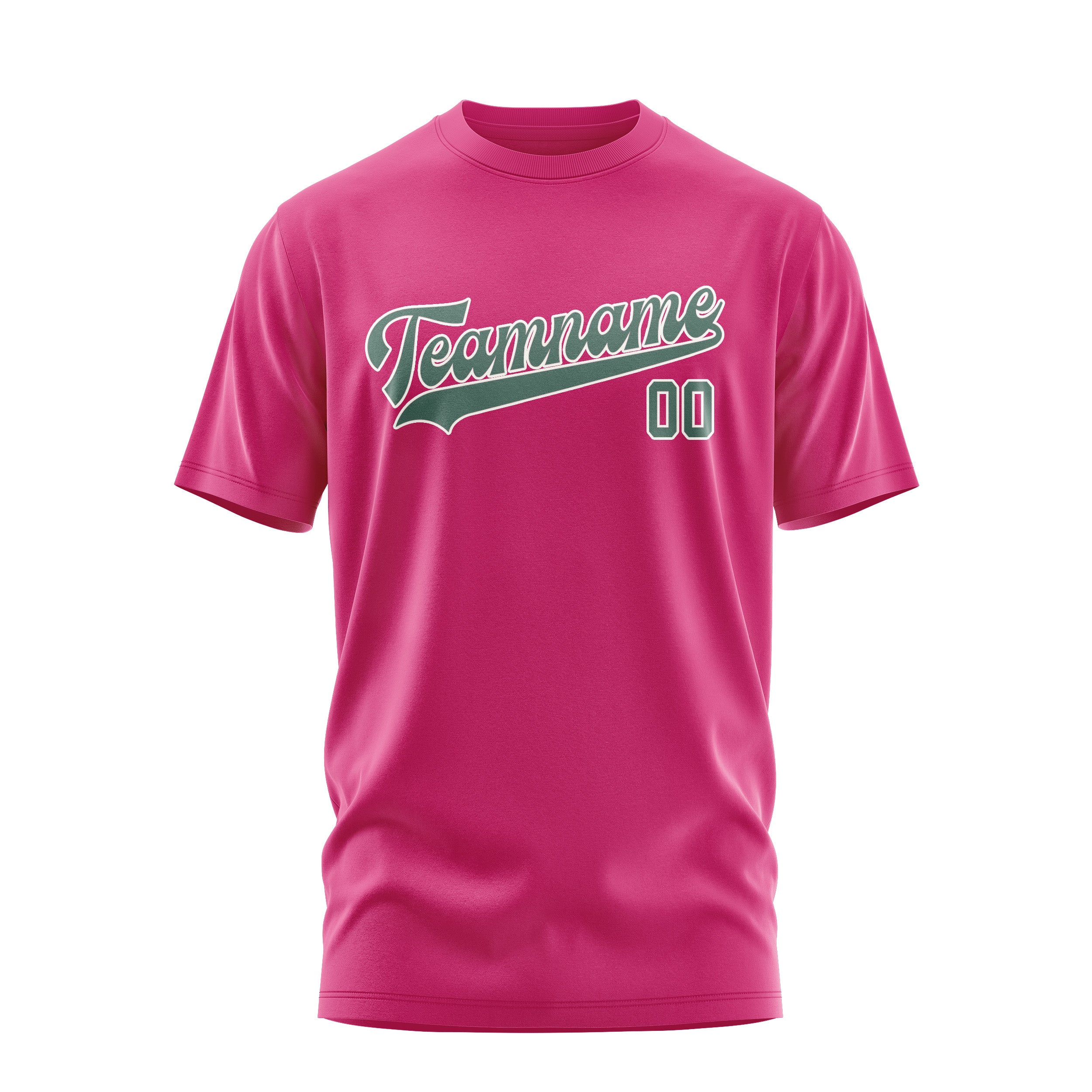 Maßgeschneidertes Rosarot Blaugrün T-Shirt