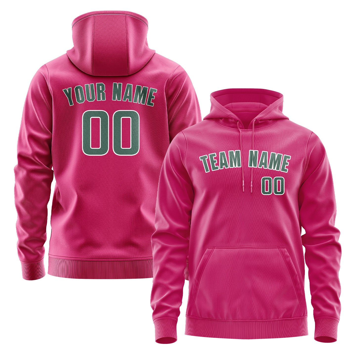 Maßgeschneidertes Rosarot Blaugrün Hoodie