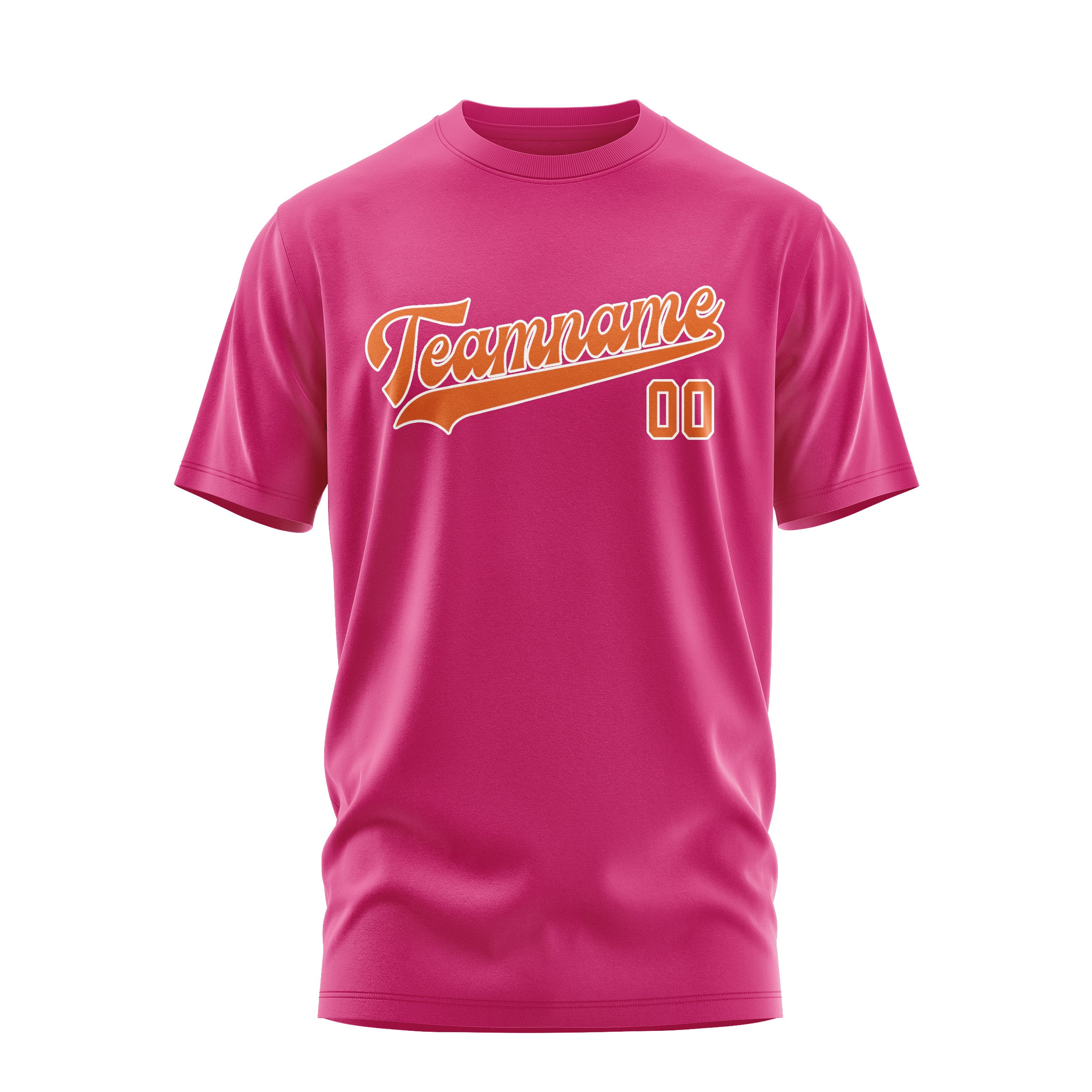 Maßgeschneidertes Rosarot Orange T-Shirt