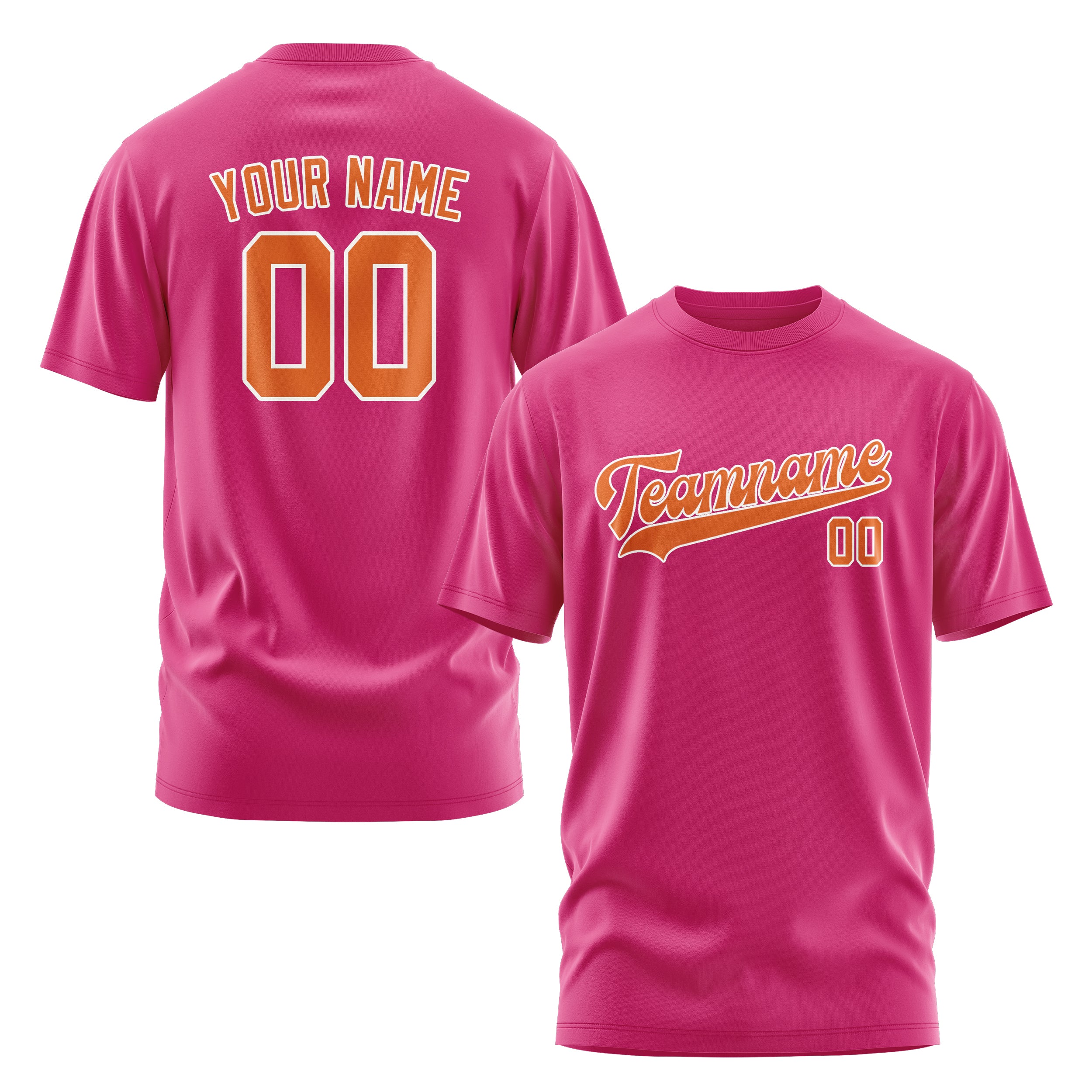 Maßgeschneidertes Rosarot Orange T-Shirt