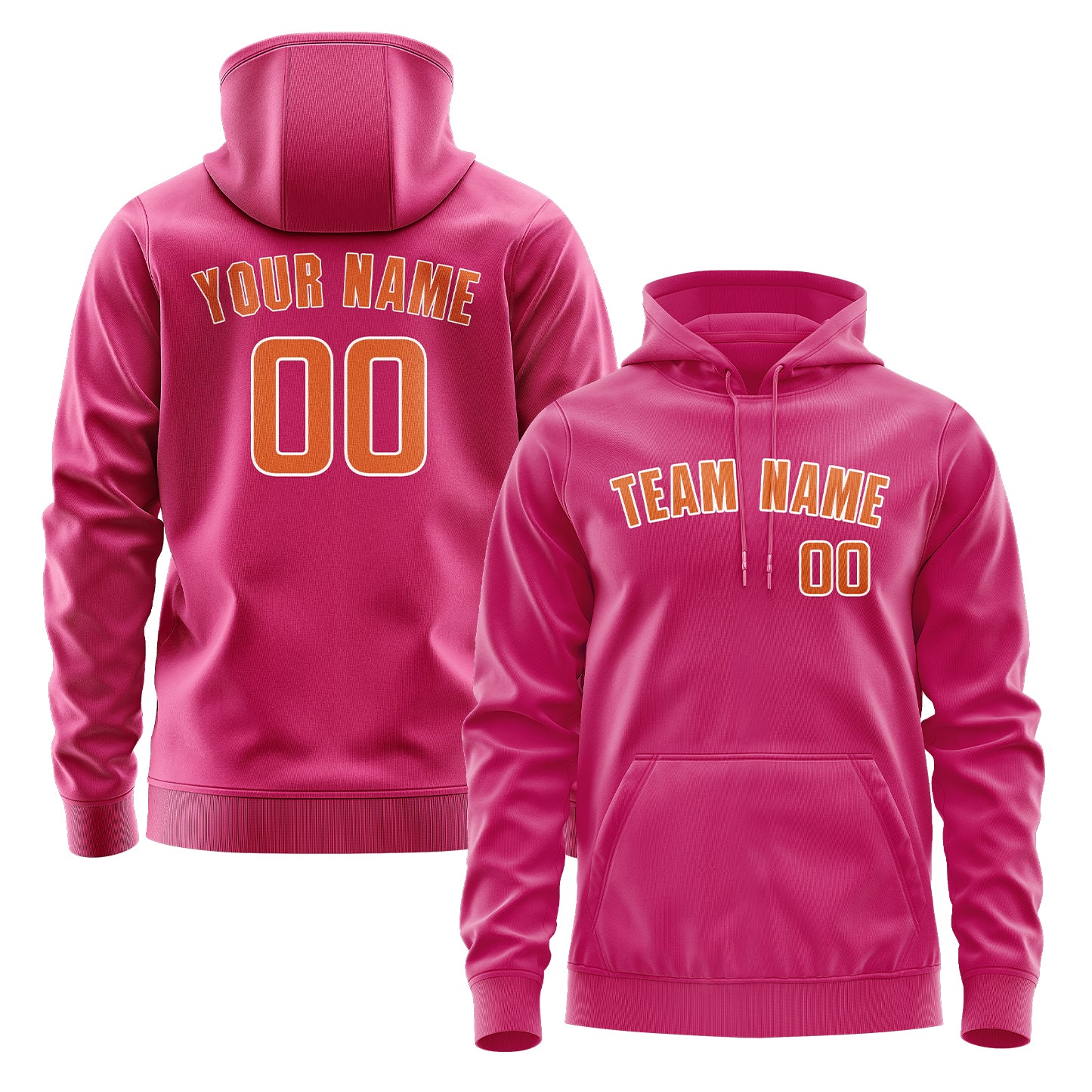 Maßgeschneidertes Rosarot Orange Hoodie