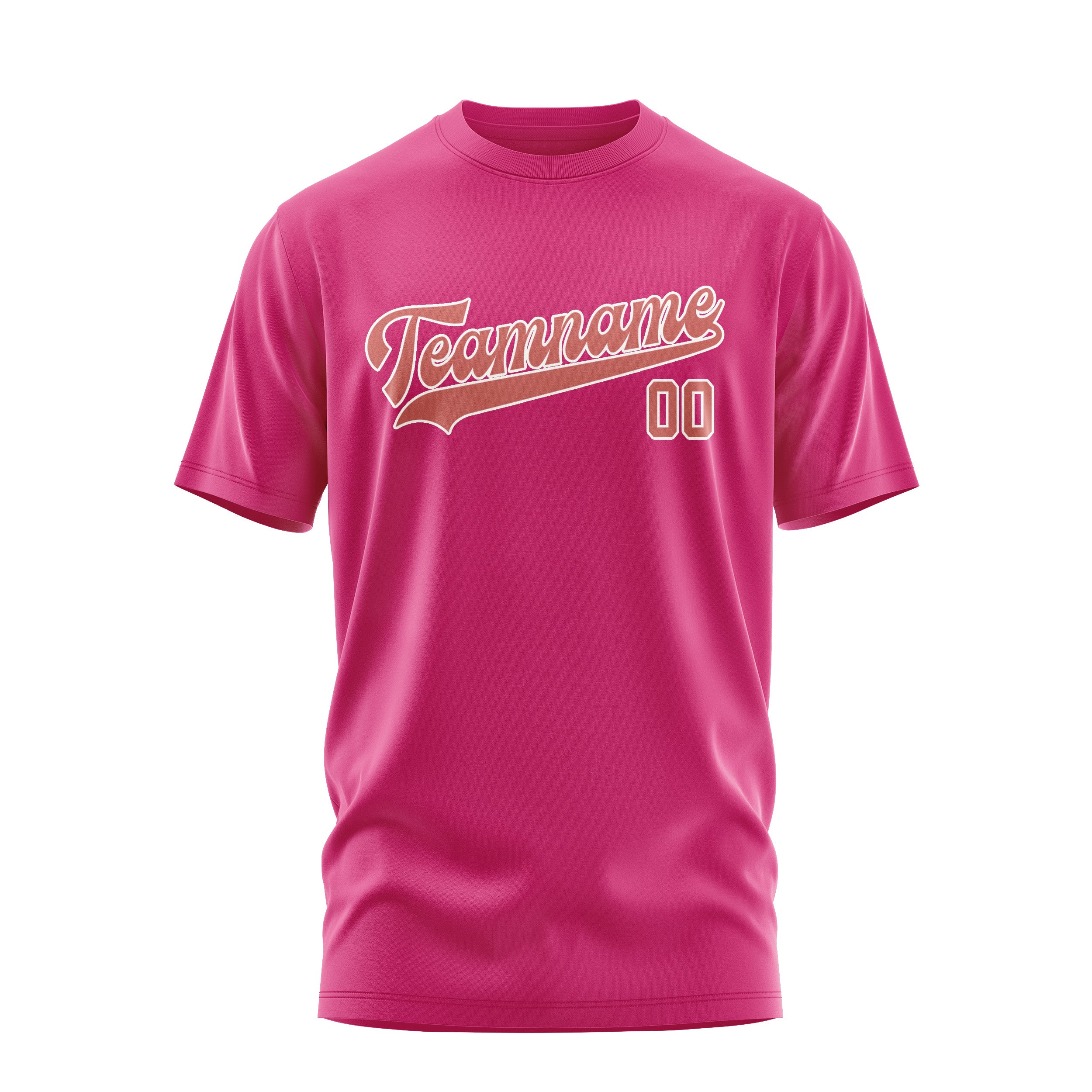 Maßgeschneidertes Rosarot Kupferrose T-Shirt