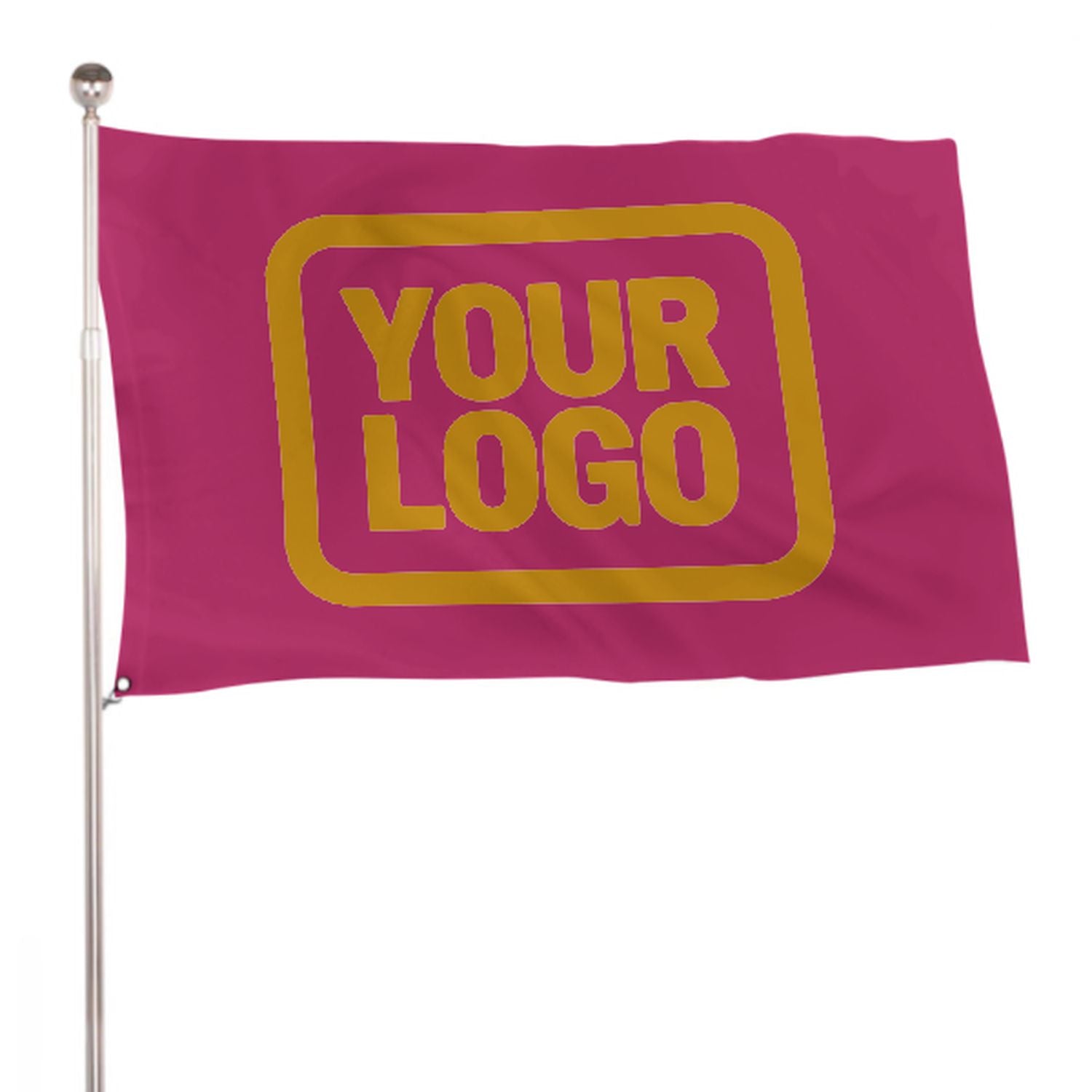 Maßgeschneidertes Rosarot Gelb Flagge