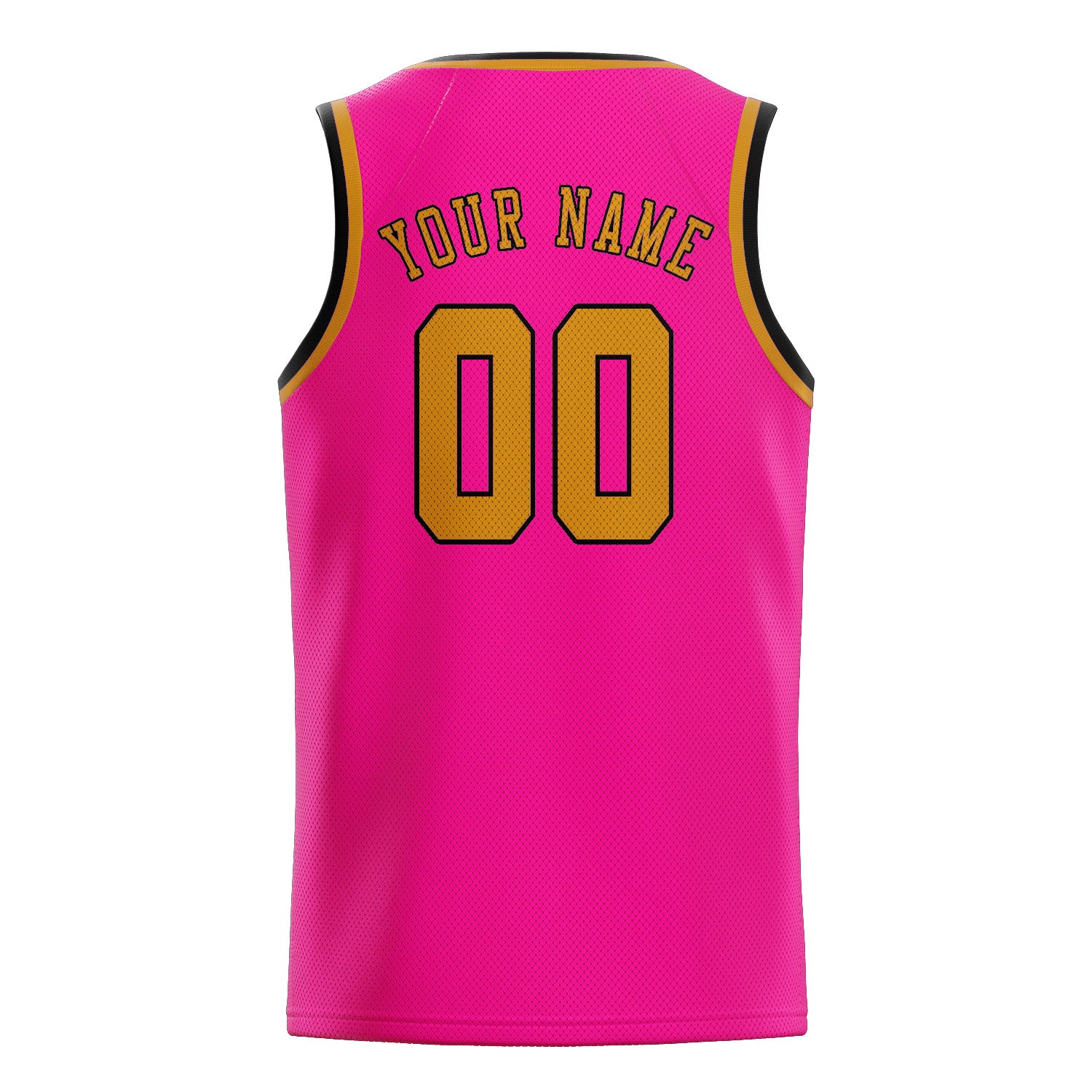 Benutzerdefiniertes Professionelles Rosarot Gelb Basketballtrikot