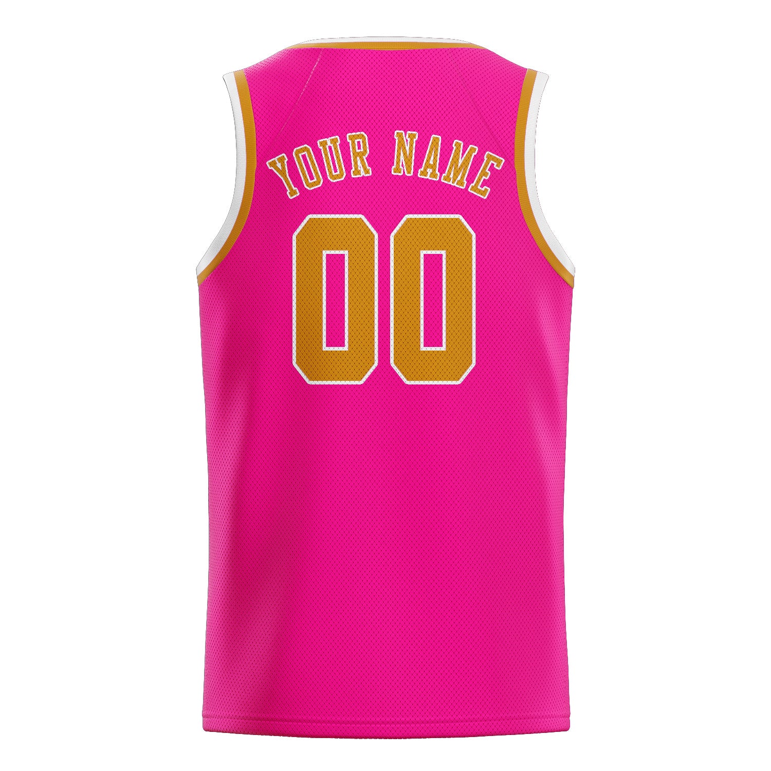 Benutzerdefiniertes Professionelles Rosarot Gelb Basketballtrikot