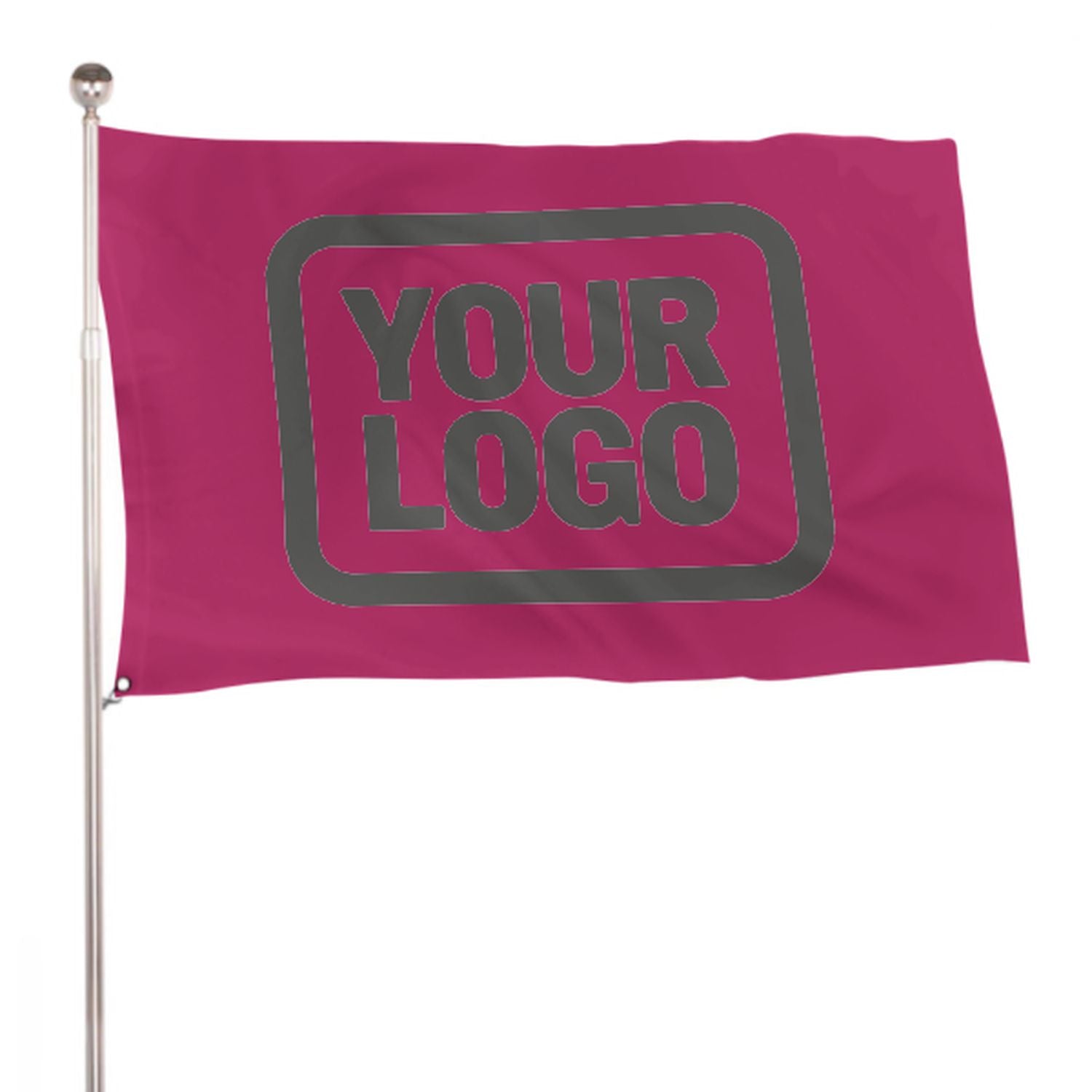 Maßgeschneidertes Rosarot Dunkelgrau Flagge