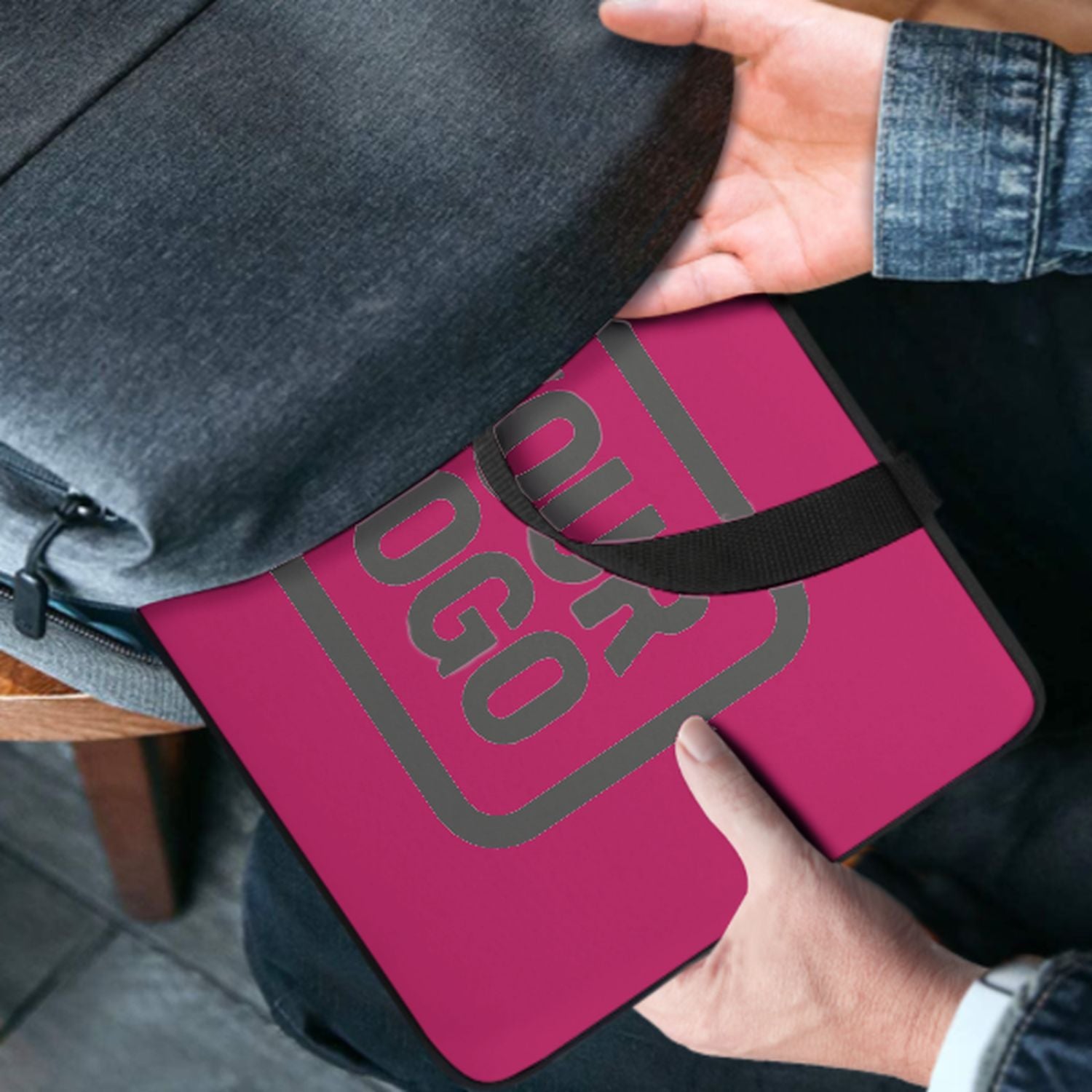 Maßgeschneidertes Rosarot Dark Grey Laptop Tasche