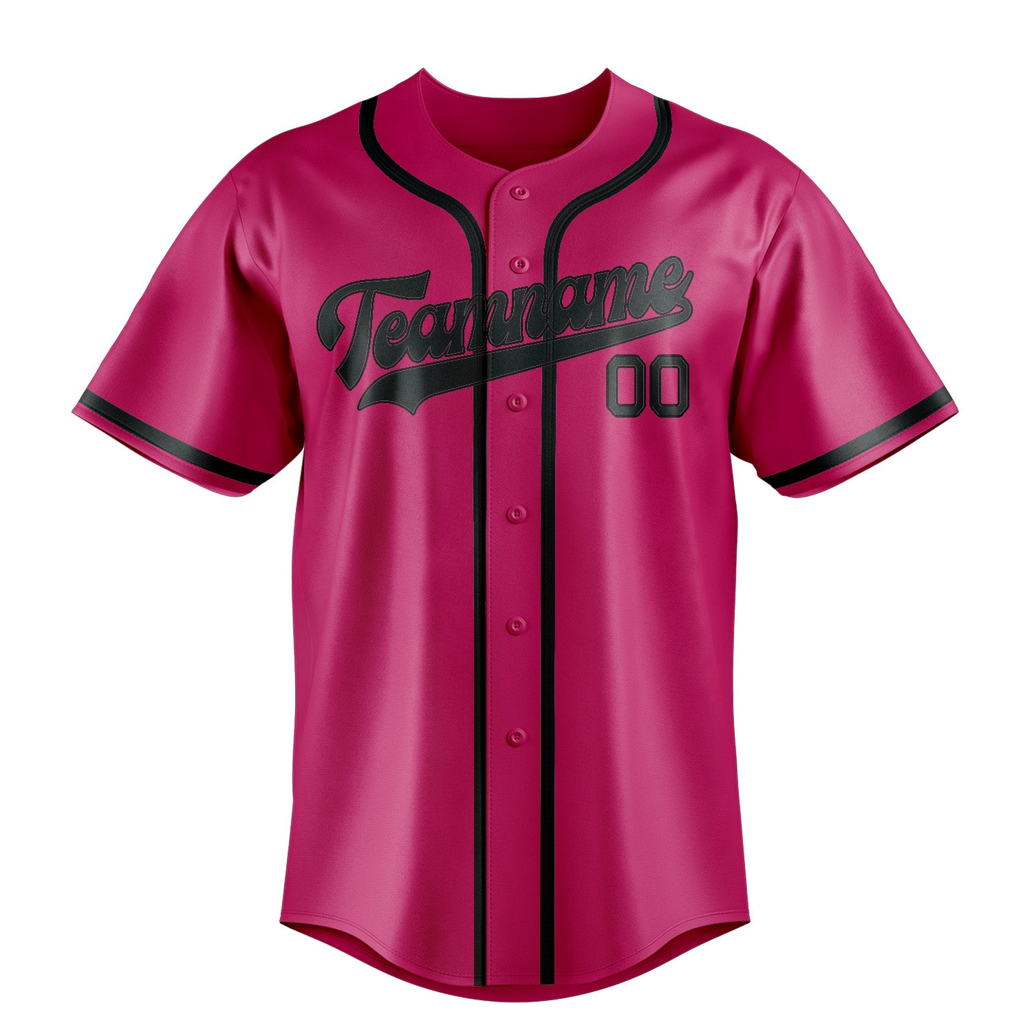 Benutzerdefiniertes Professionelles Rosarot Dunkelgrau Baseballtrikot