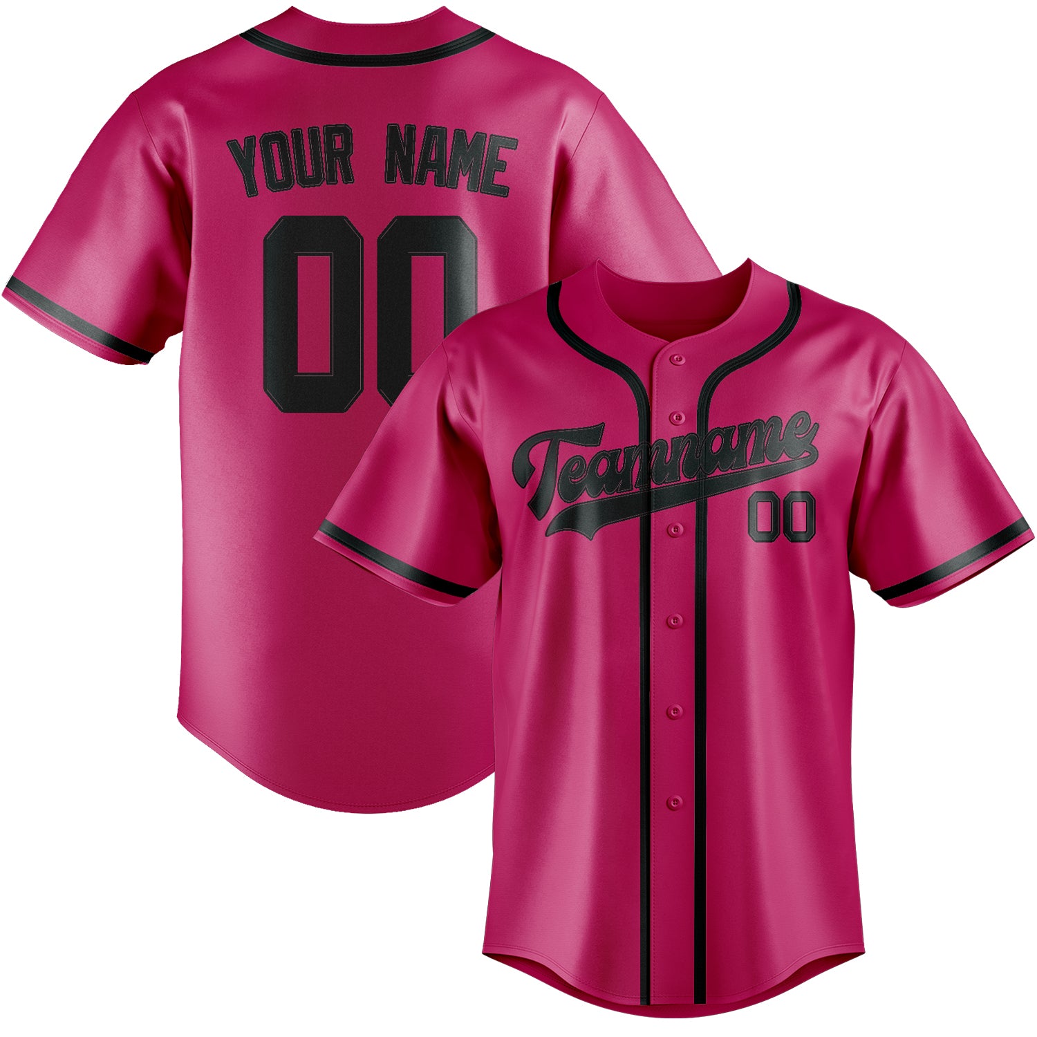 Benutzerdefiniertes Professionelles Rosarot Dunkelgrau Baseballtrikot