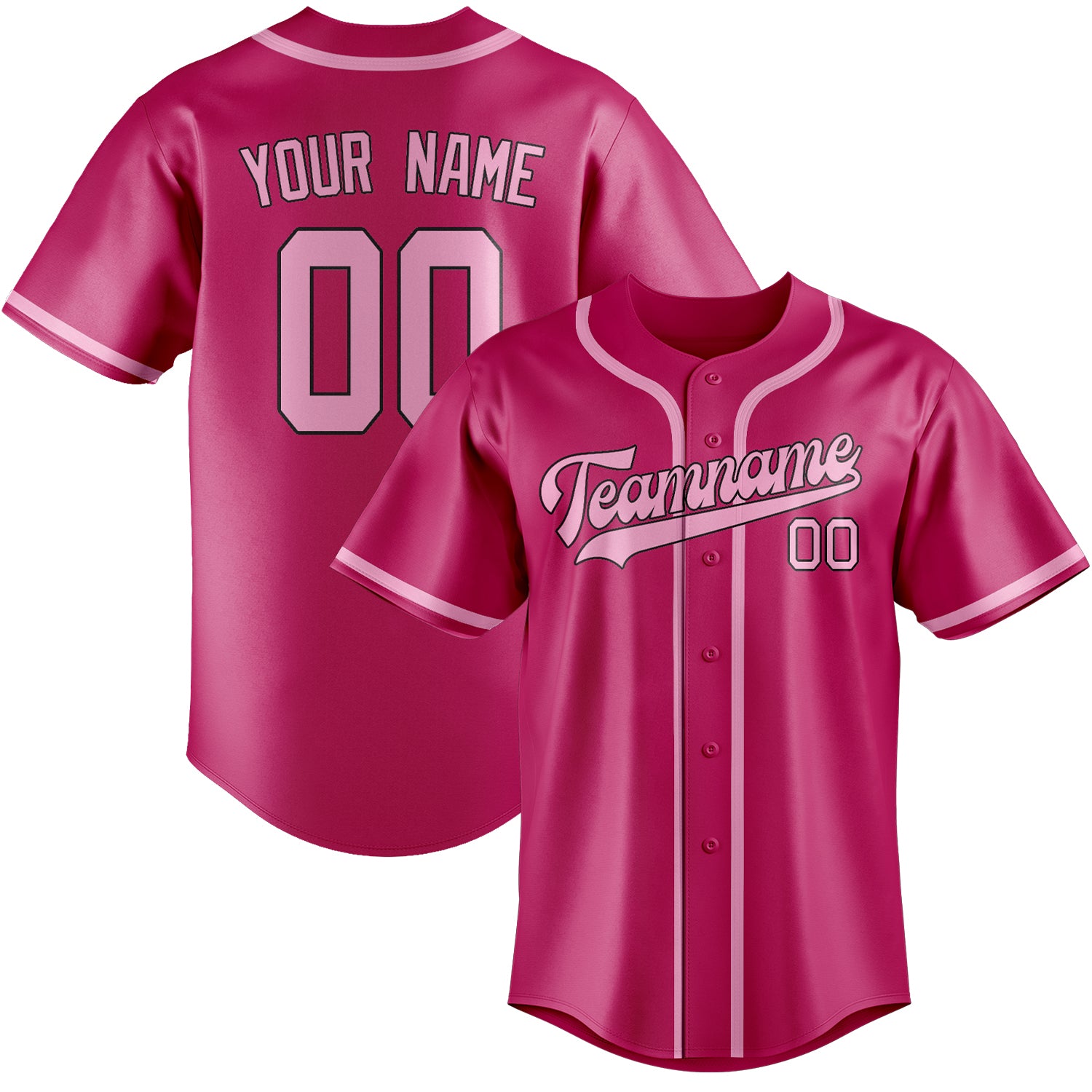 Benutzerdefiniertes Professionelles Rosarot Rosa Baseballtrikot