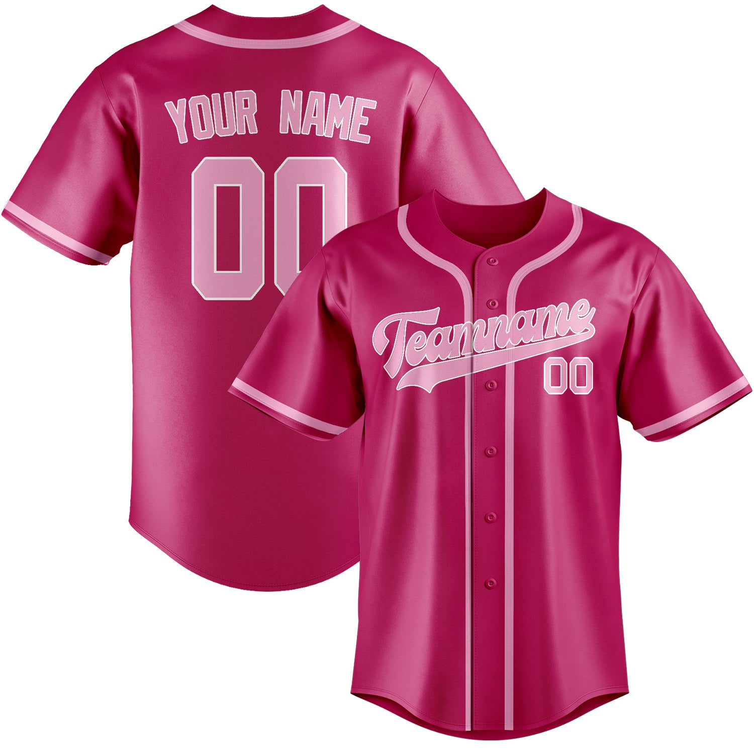 Benutzerdefiniertes Professionelles Rosarot Rosa Baseballtrikot