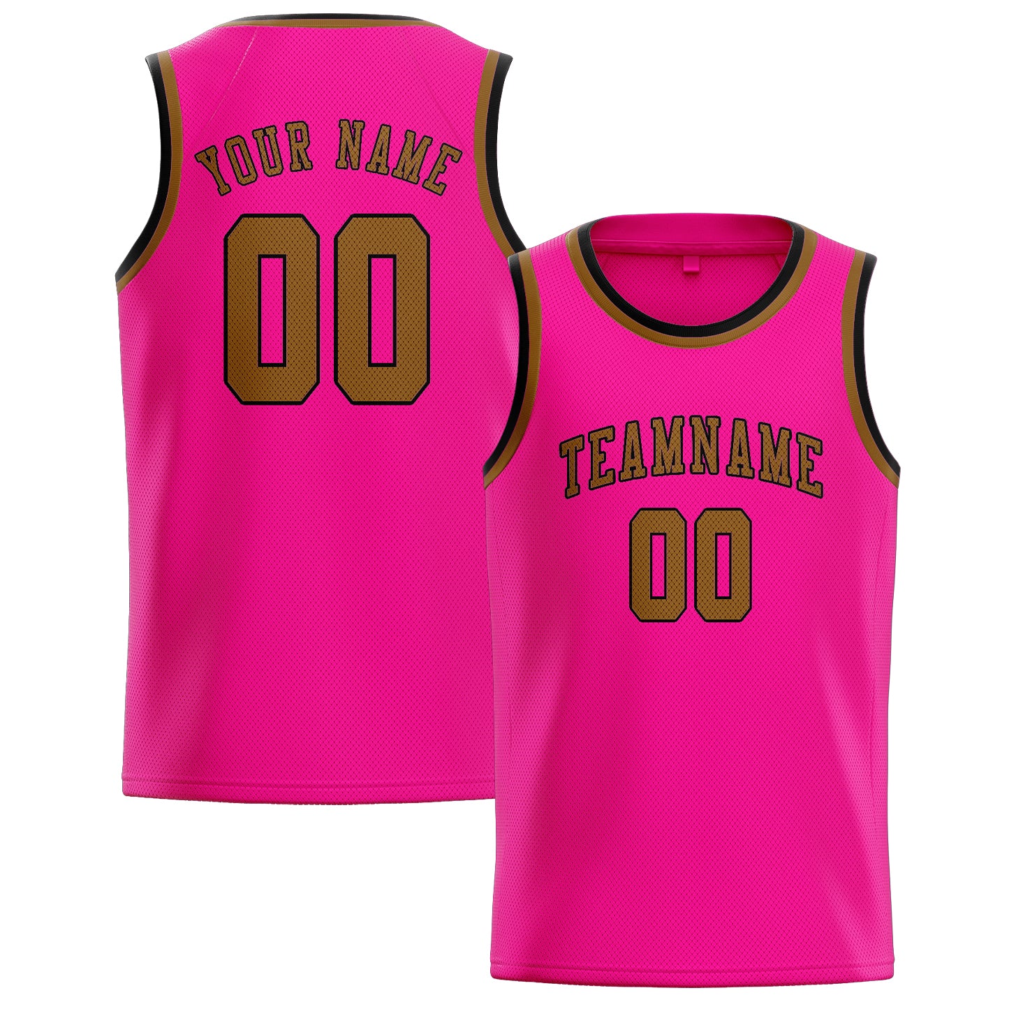 Benutzerdefiniertes Professionelles Rosarot Khaki Basketballtrikot