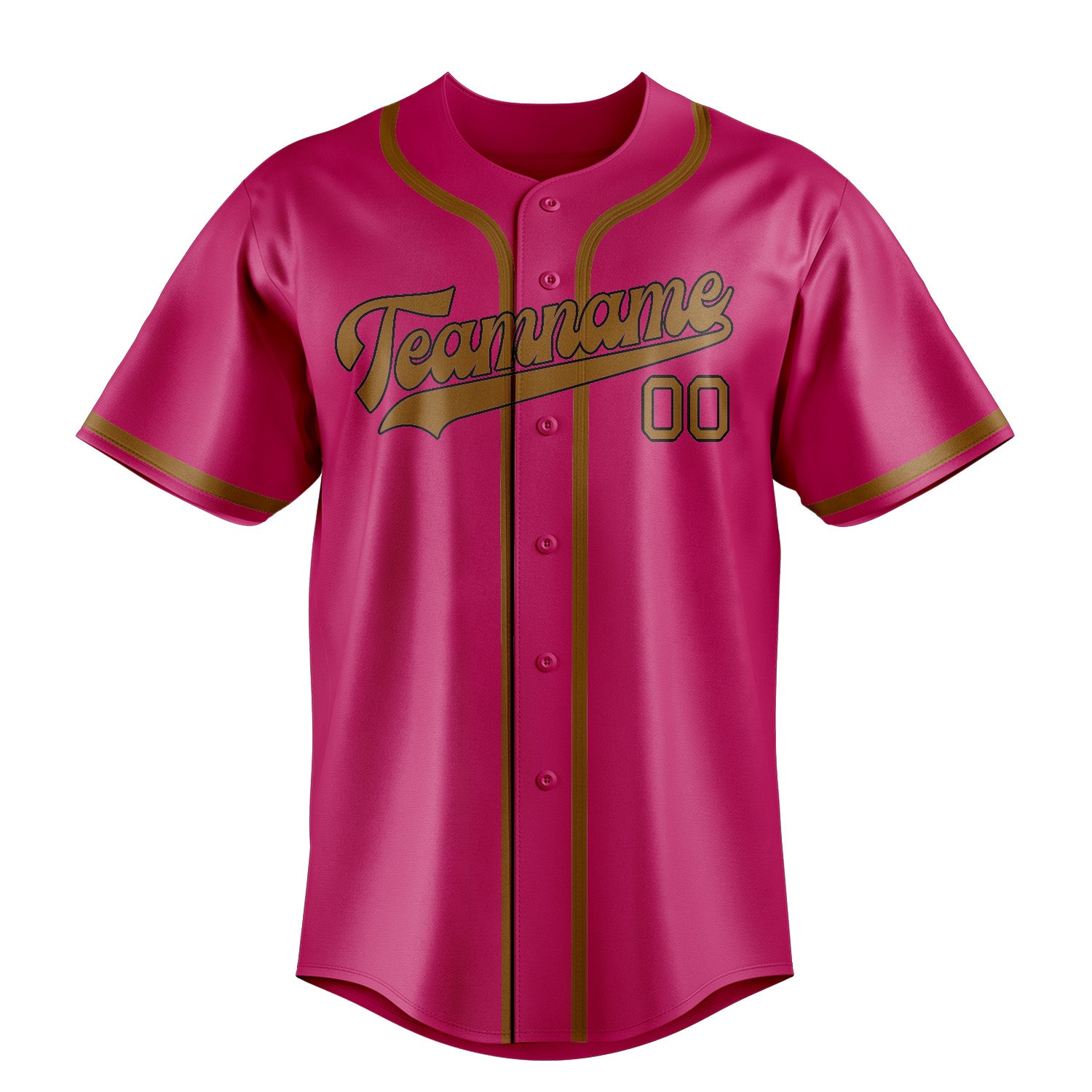 Benutzerdefiniertes Professionelles Rosarot Khaki Baseballtrikot