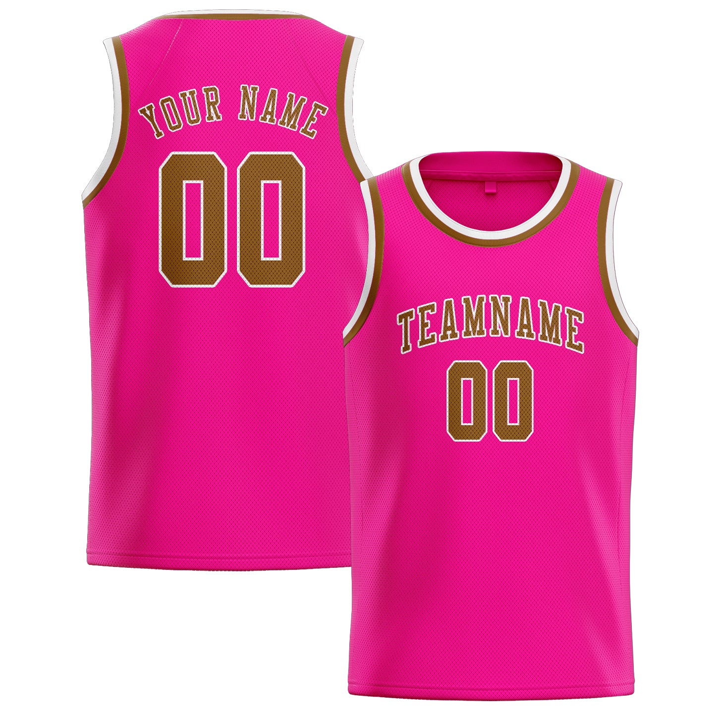 Benutzerdefiniertes Professionelles Rosarot Khaki Basketballtrikot