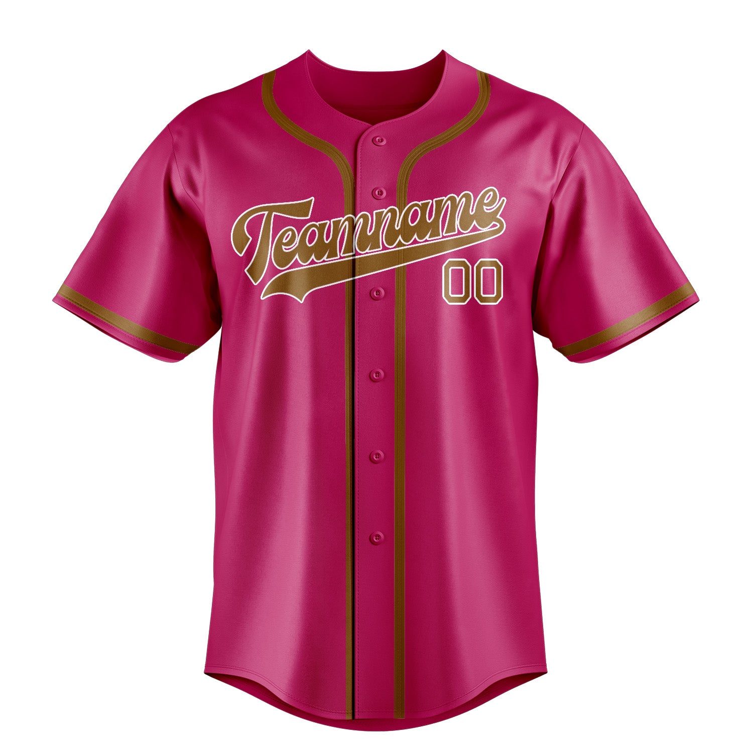 Benutzerdefiniertes Professionelles Rosarot Khaki Baseballtrikot