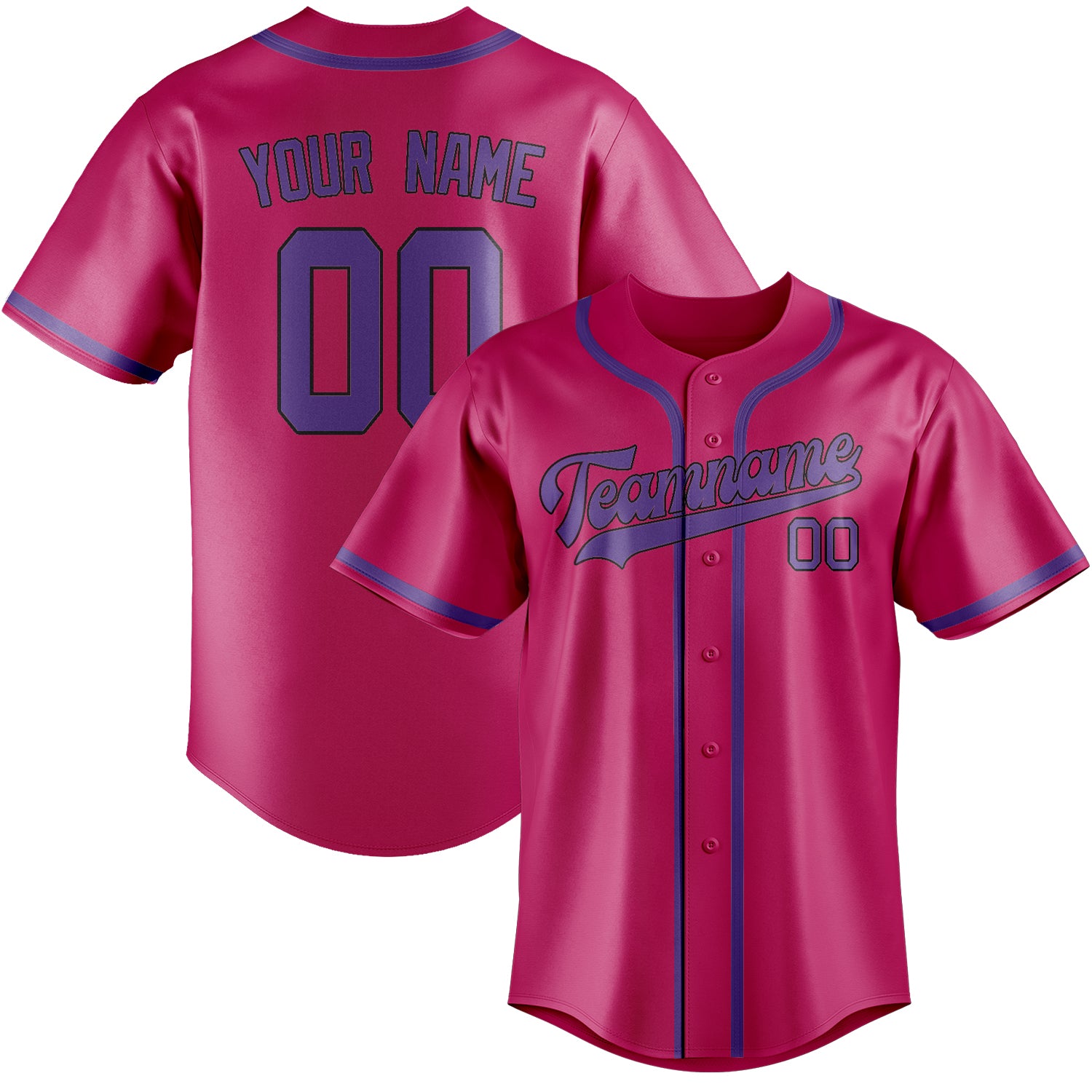 Benutzerdefiniertes Professionelles Rosarot Lavendel Baseballtrikot