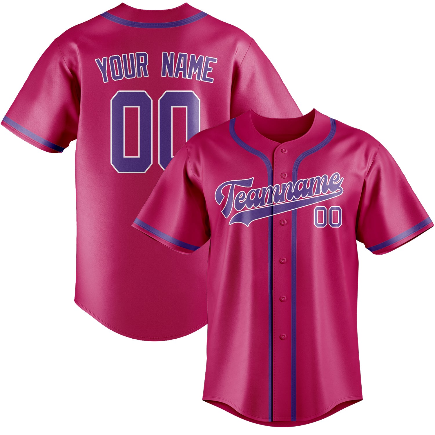 Benutzerdefiniertes Professionelles Rosarot Lavendel Baseballtrikot