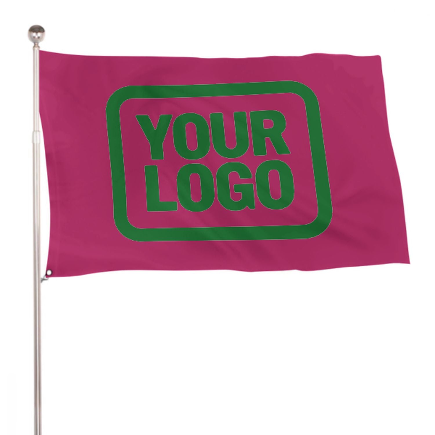 Maßgeschneidertes Rosarot Smaragdgrün Flagge