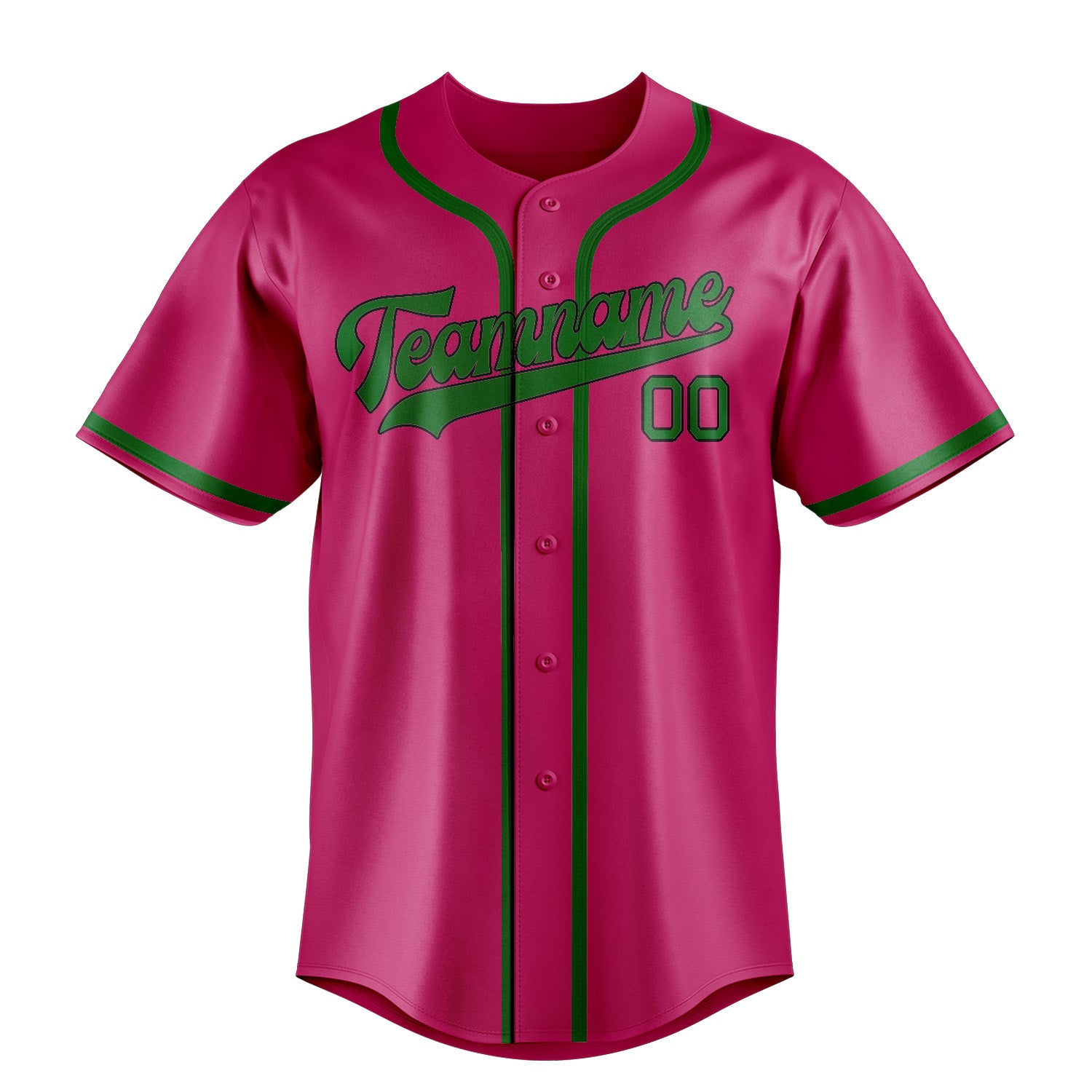 Benutzerdefiniertes Professionelles Rosarot Smaragdgrün Baseballtrikot