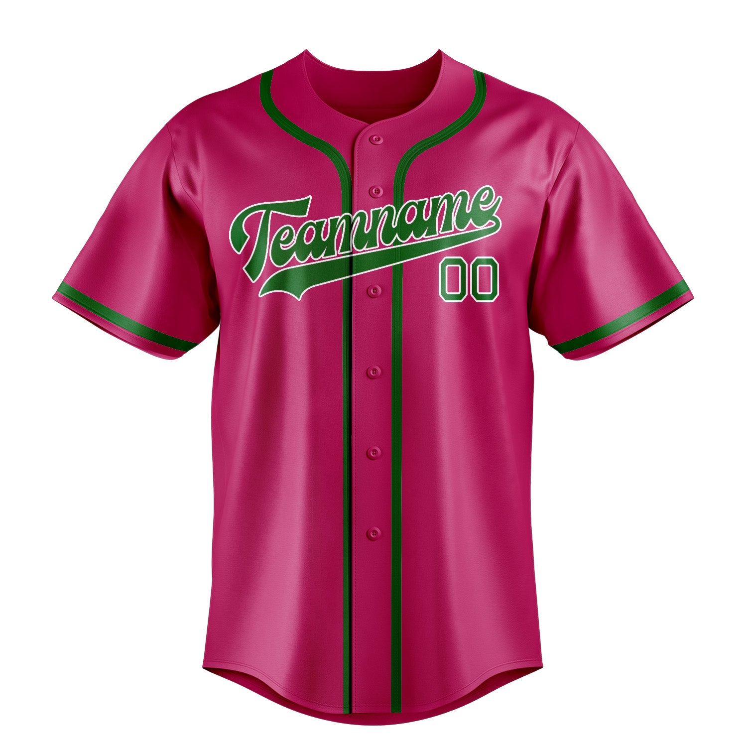 Benutzerdefiniertes Professionelles Rosarot Smaragdgrün Baseballtrikot