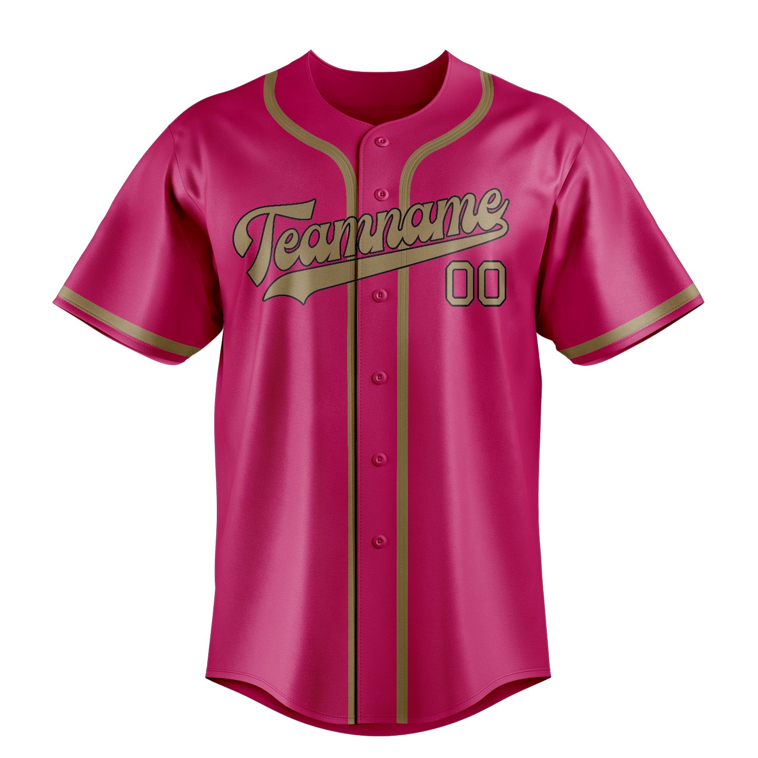 Benutzerdefiniertes Professionelles Rosarot Hellkhaki Baseballtrikot